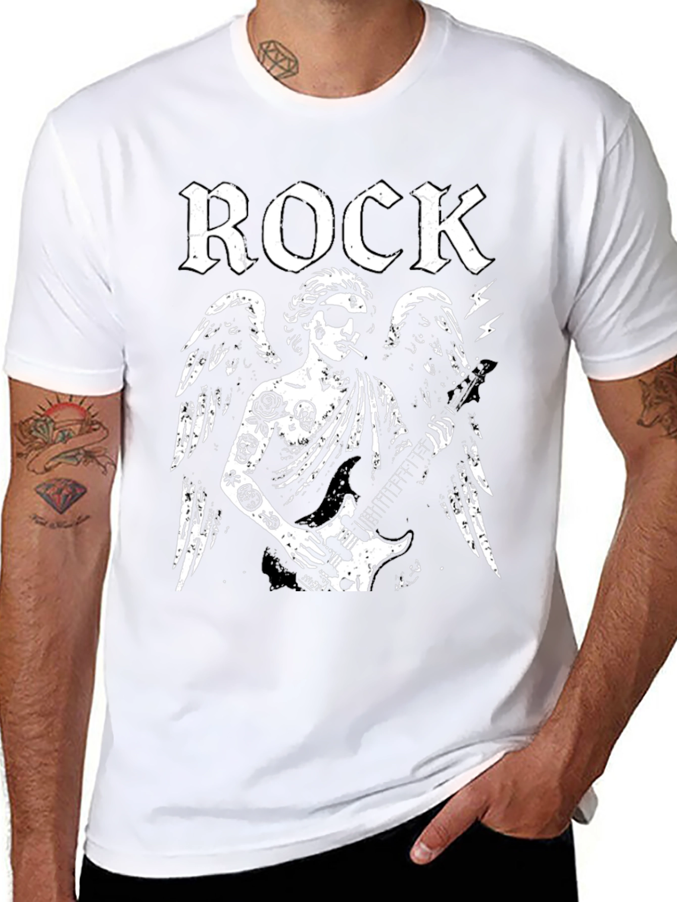 Rock Angel Graphic Tee - Black