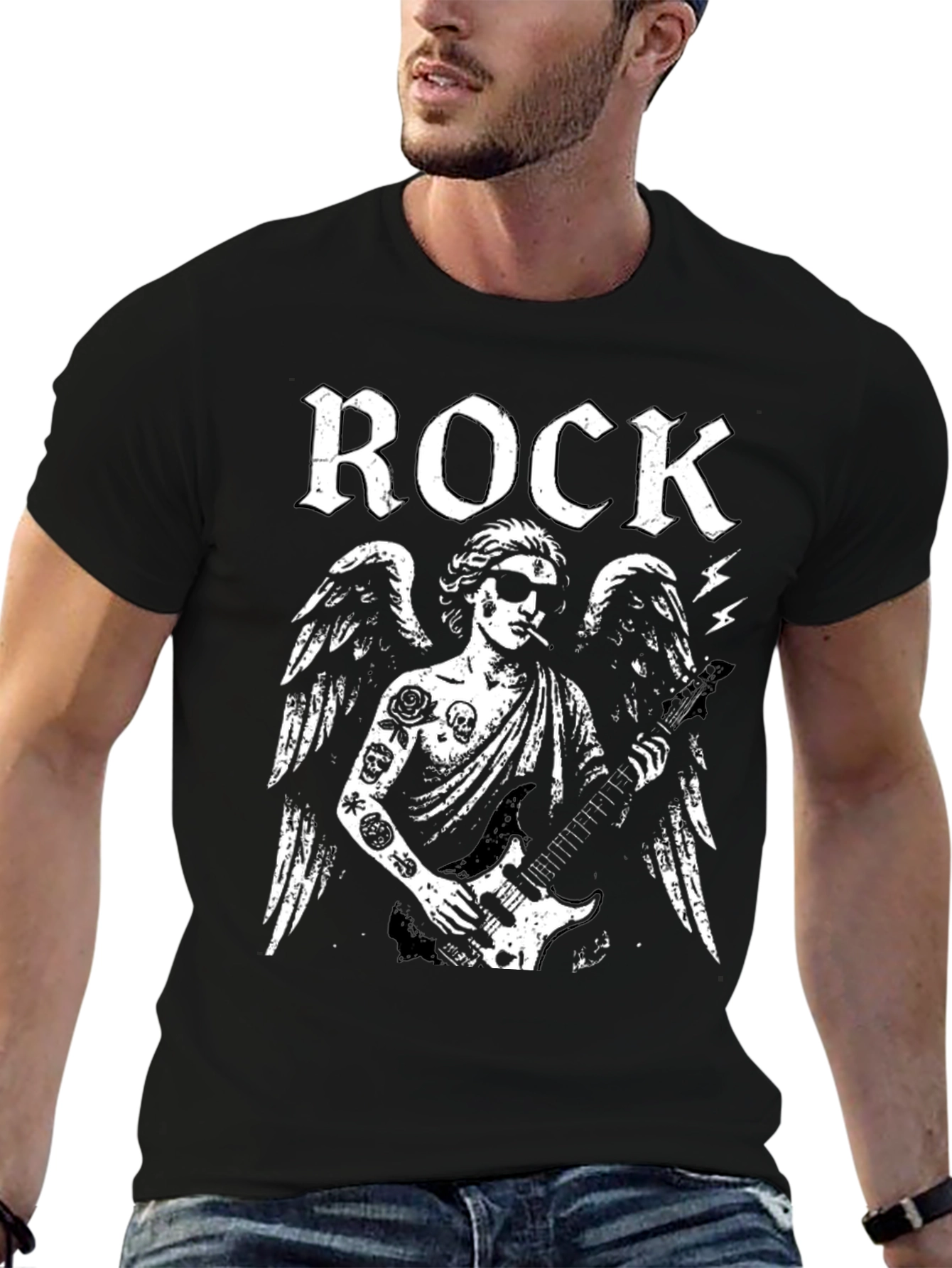 Rock Angel Graphic Tee - Black