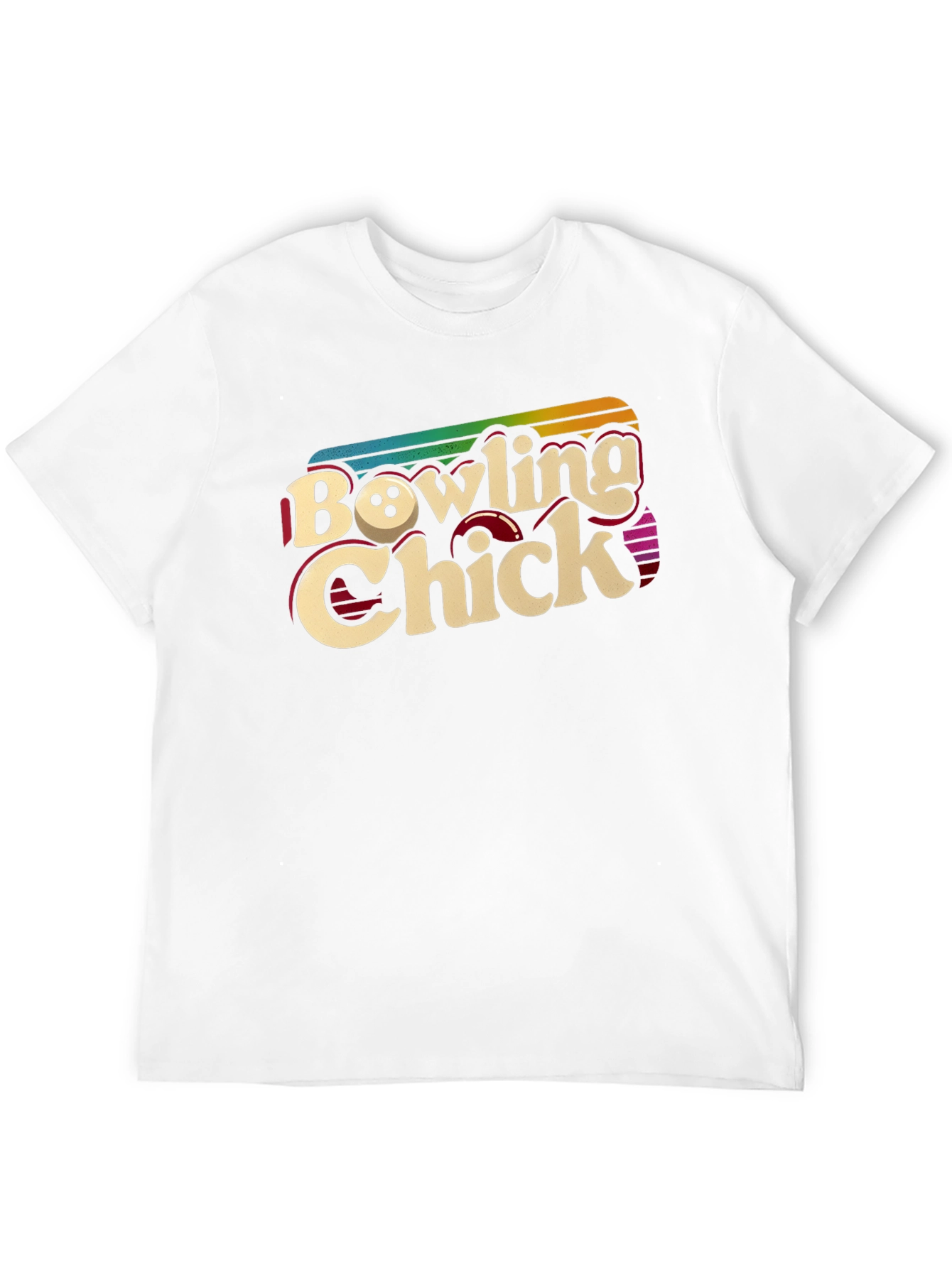 Bowling Chick Retro Graphic T-Shirt