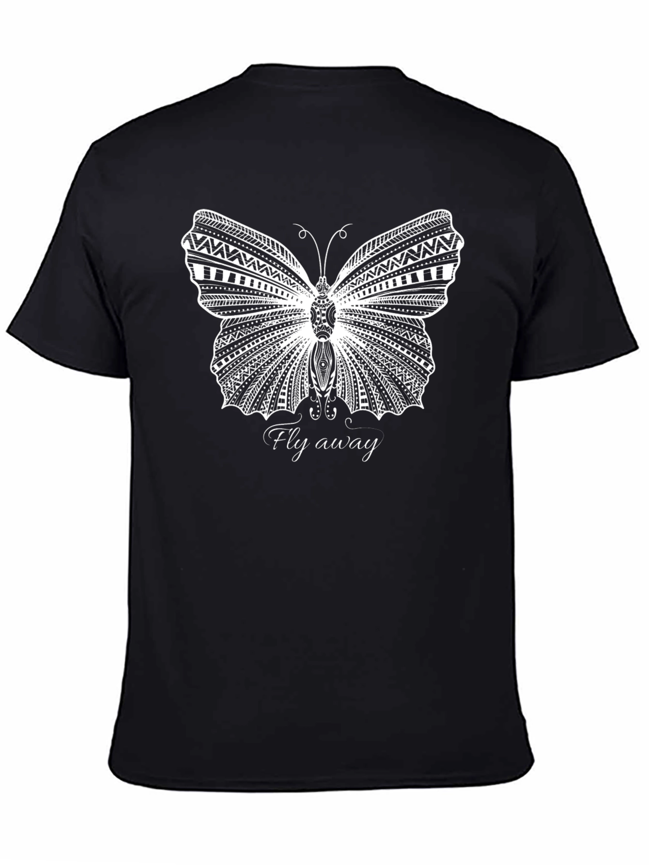 Butterfly Graphic Print Tee - Fly Away Black T-Shirt