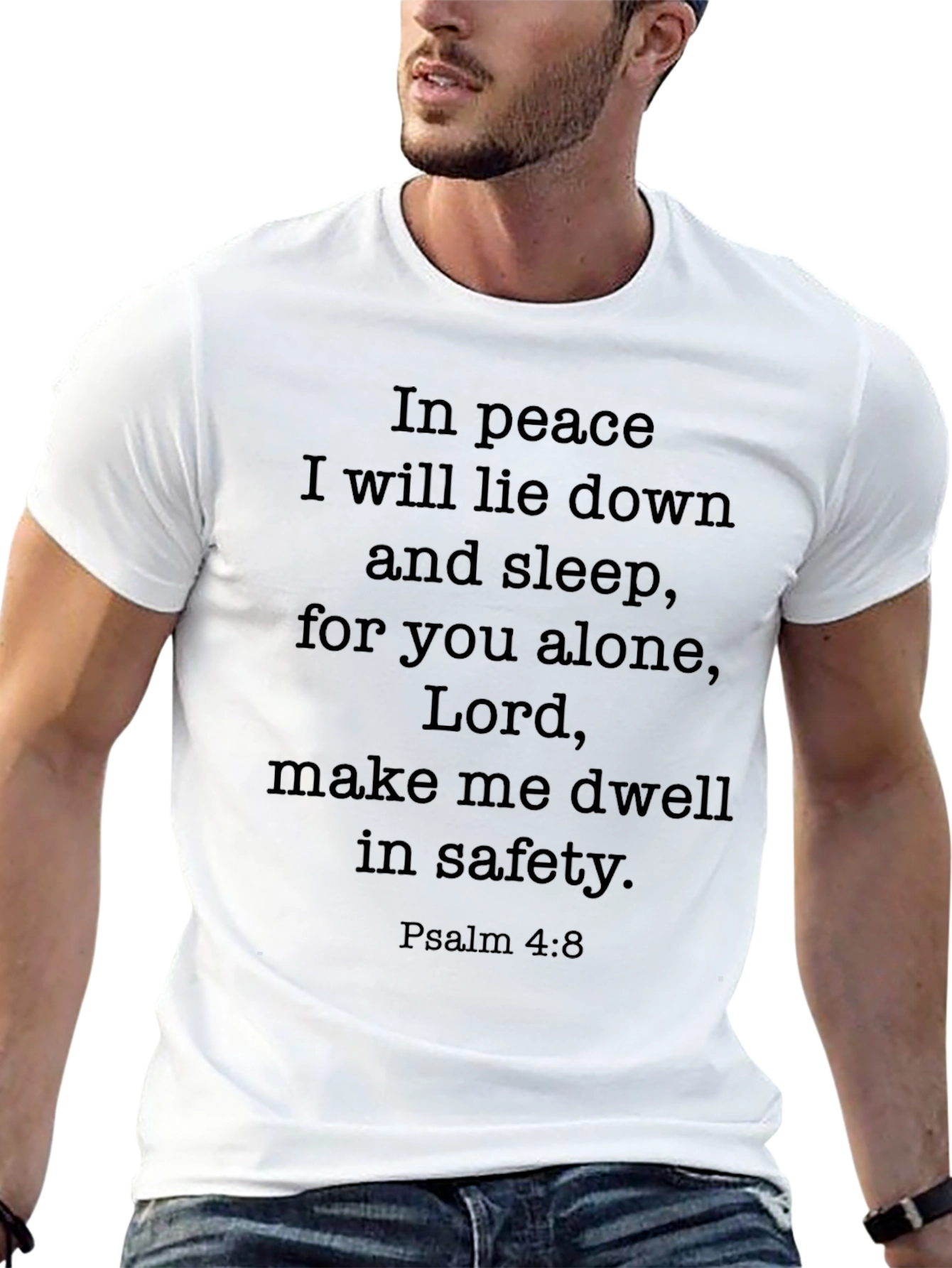 Psalm 4:8 Christian T-Shirt - Faith Inspired Comfort