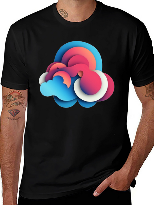 Abstract Cloud Graphic Tee - Modern Design