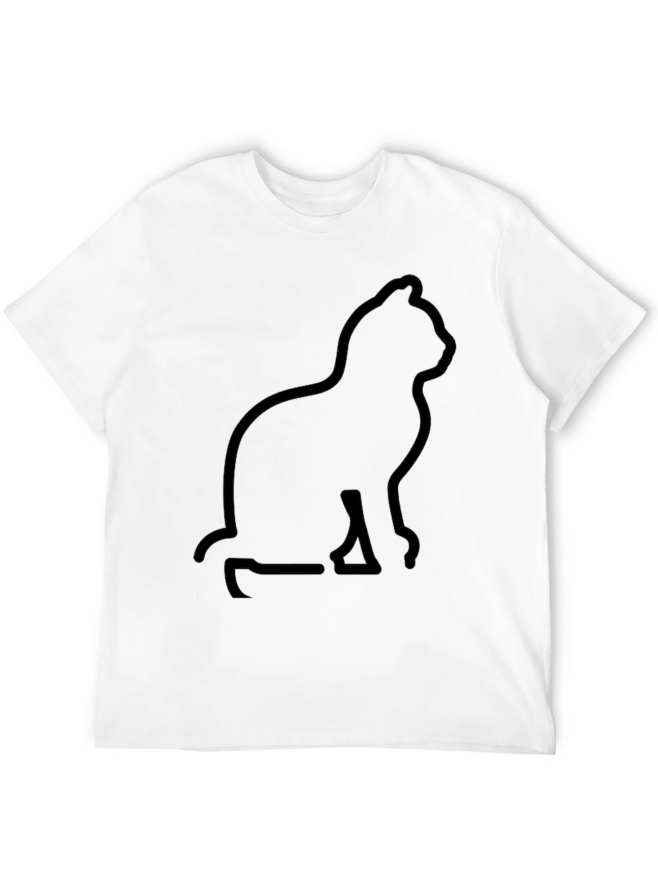 Cat Silhouette Graphic Black T-Shirt