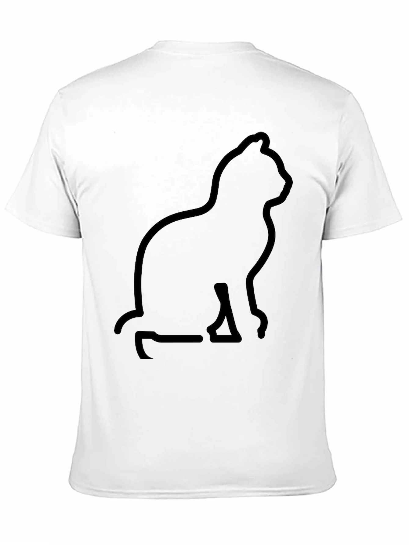 Cat Silhouette Graphic Black T-Shirt