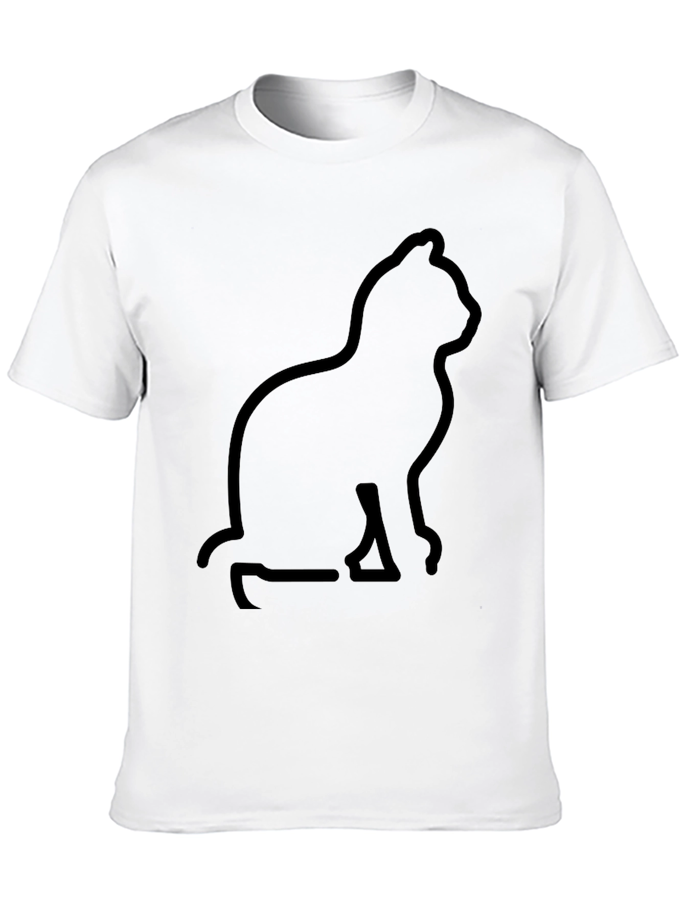 Cat Silhouette Graphic Black T-Shirt