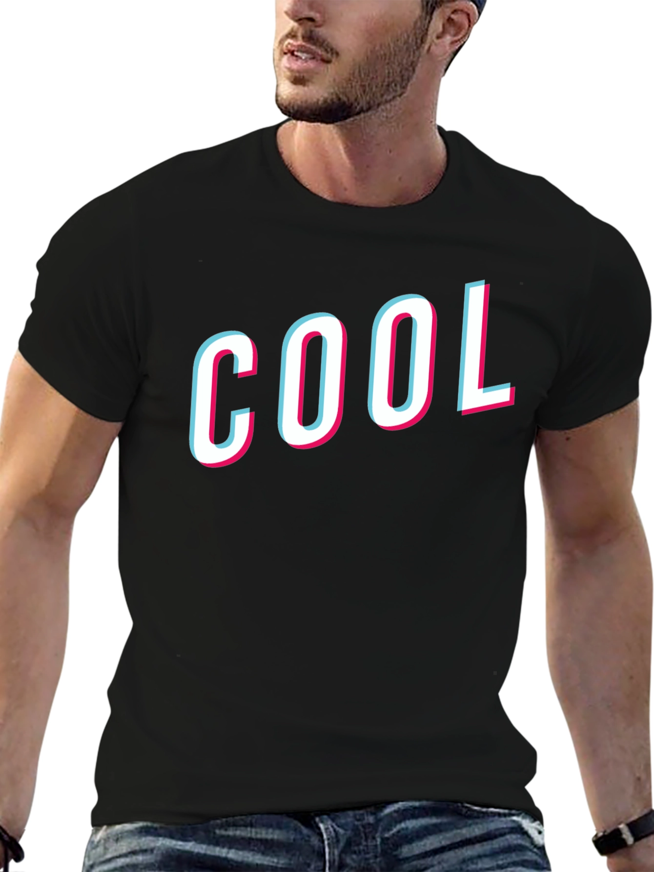 COOL Graphic T-Shirt - Black Cotton Blend Tee