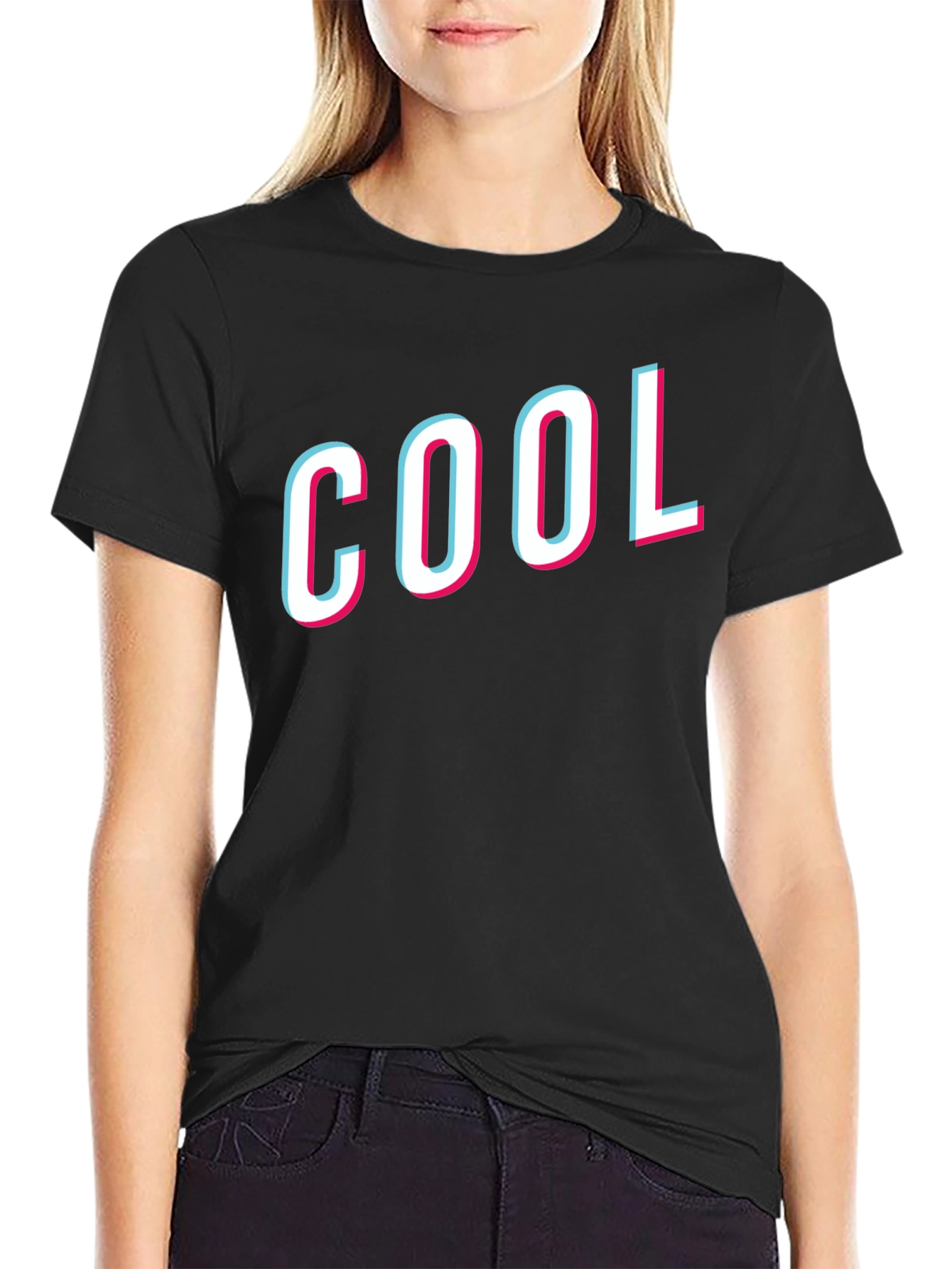 COOL Graphic T-Shirt - Black Cotton Blend Tee