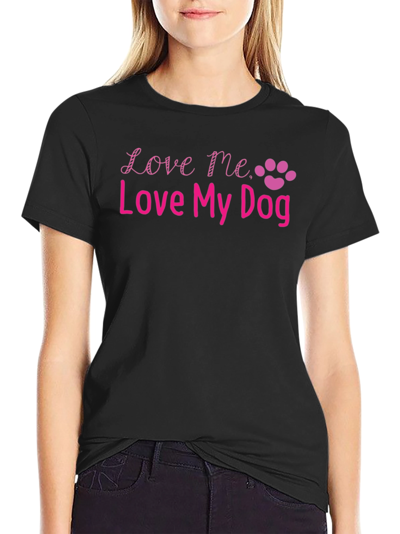Love Me Love My Dog Black T-Shirt