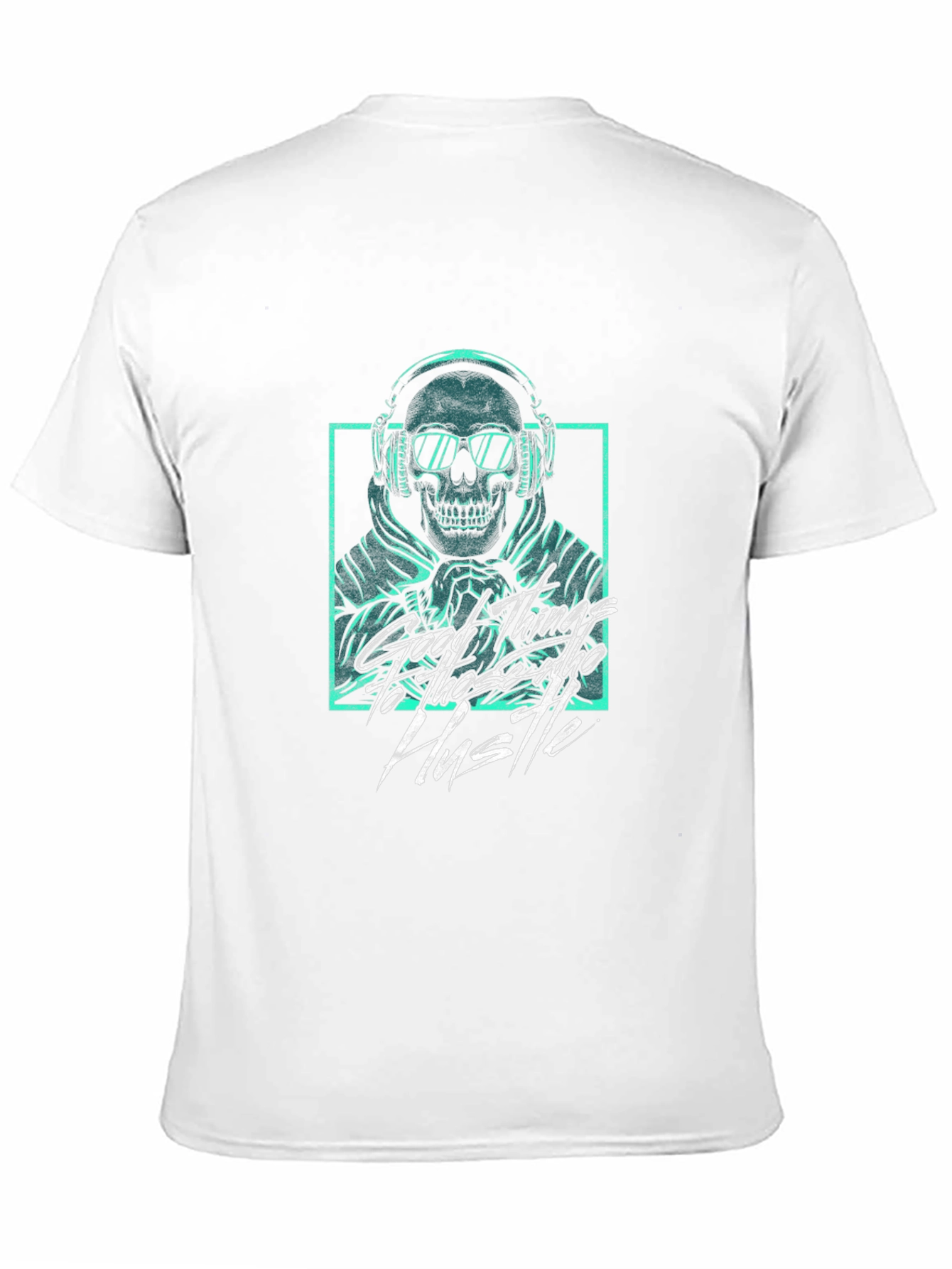 Skull Headphones Graphic Tee - Hustle Hard!