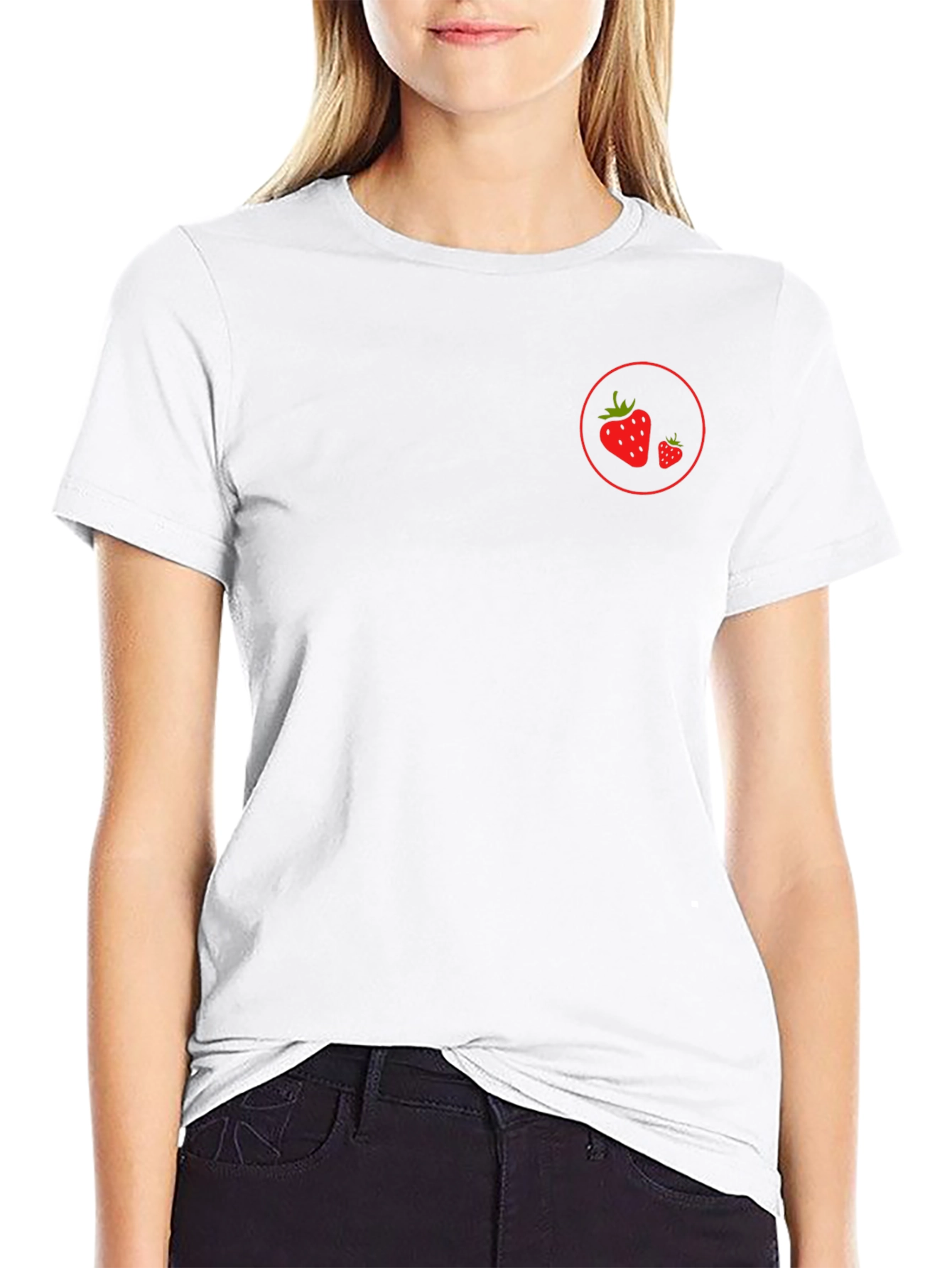 Strawberry Graphic Black T-Shirt