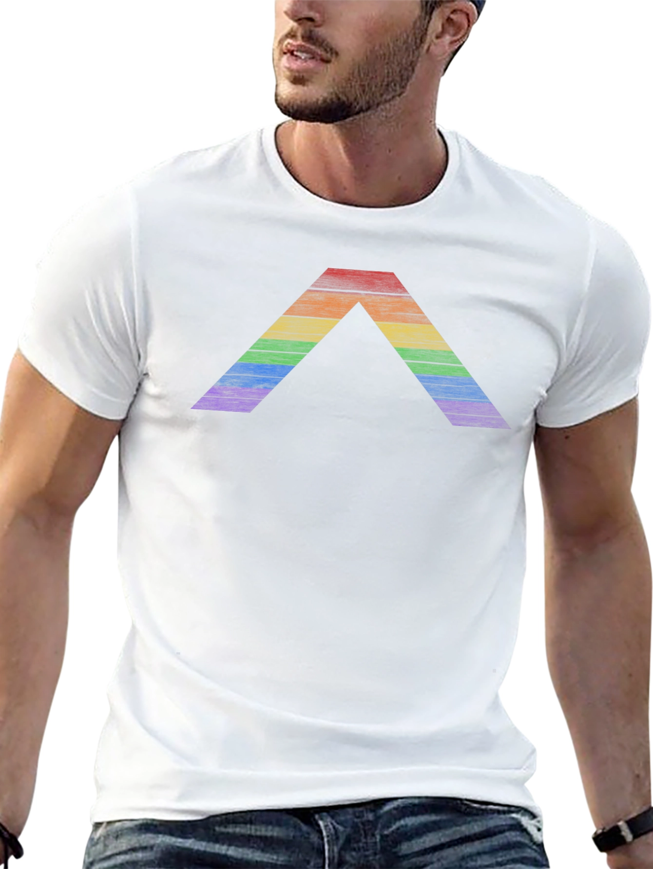 Rainbow Pride Chevron T-Shirt - Classic Black Tee