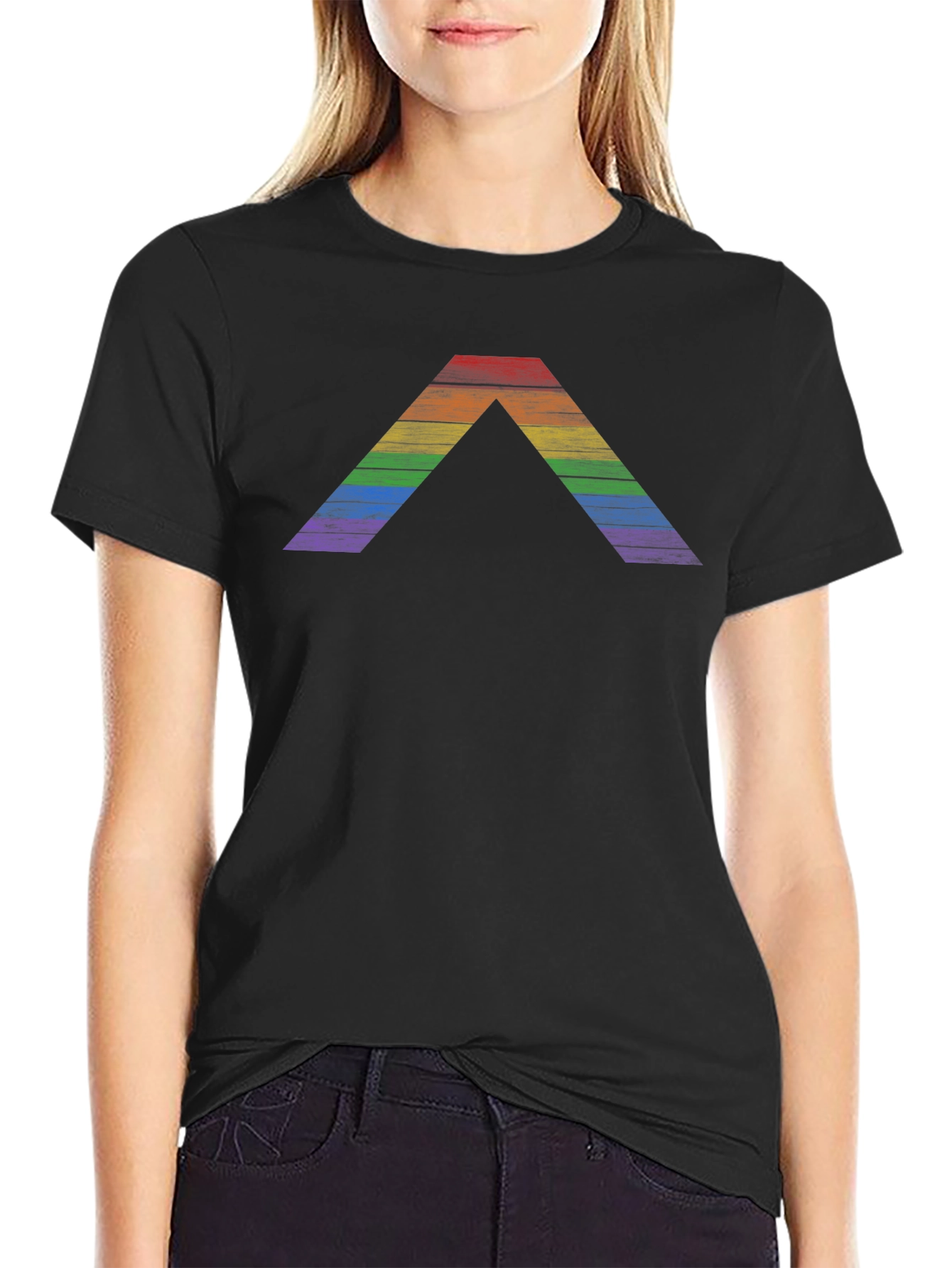 Rainbow Pride Chevron T-Shirt - Classic Black Tee