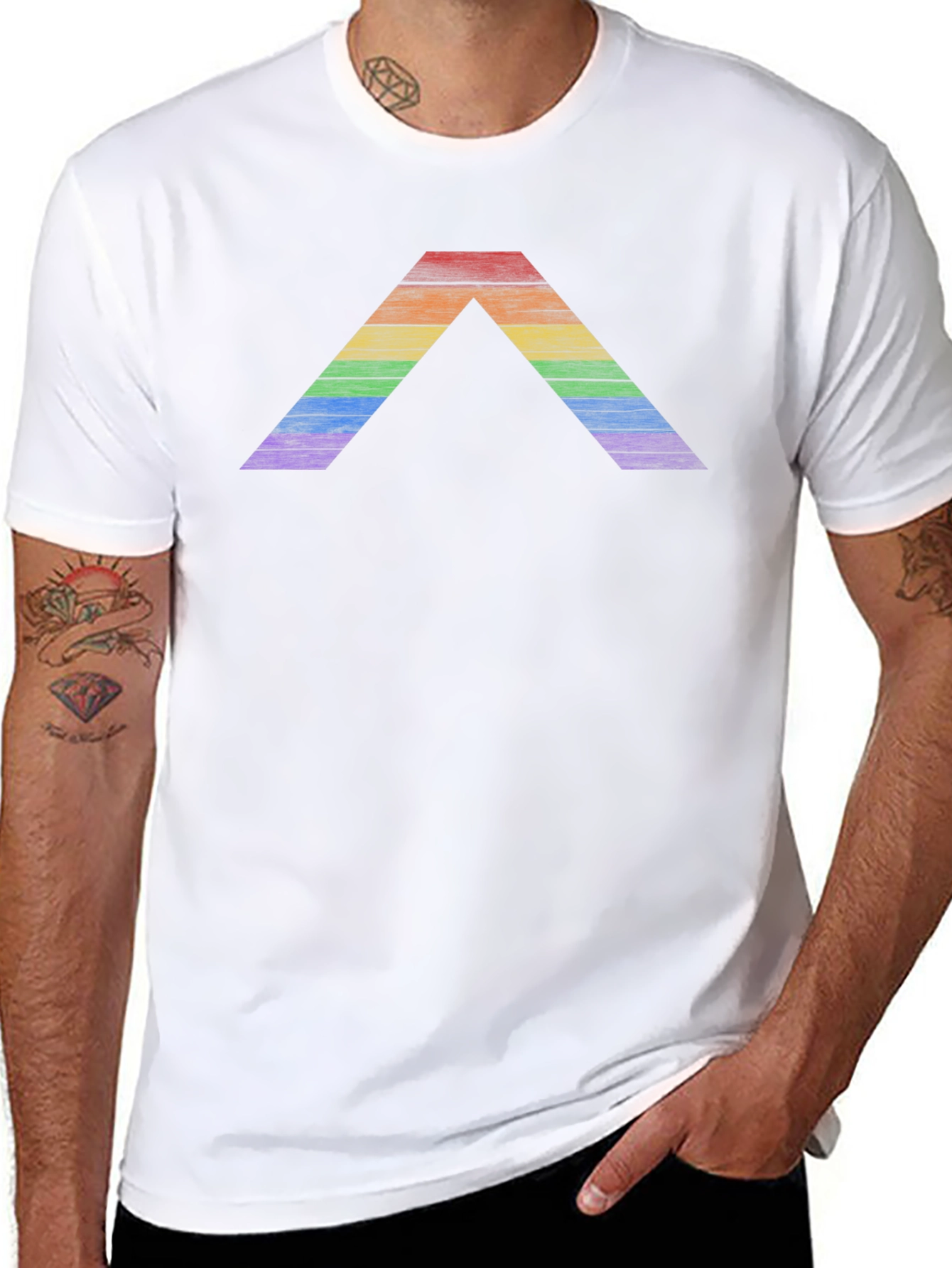 Rainbow Pride Chevron T-Shirt - Classic Black Tee