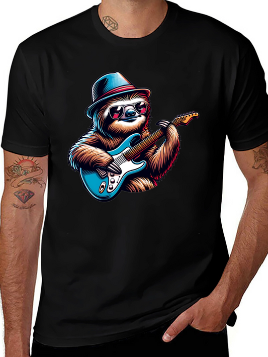 Sloth Guitar Player T-Shirt - Cool Graphic Tee