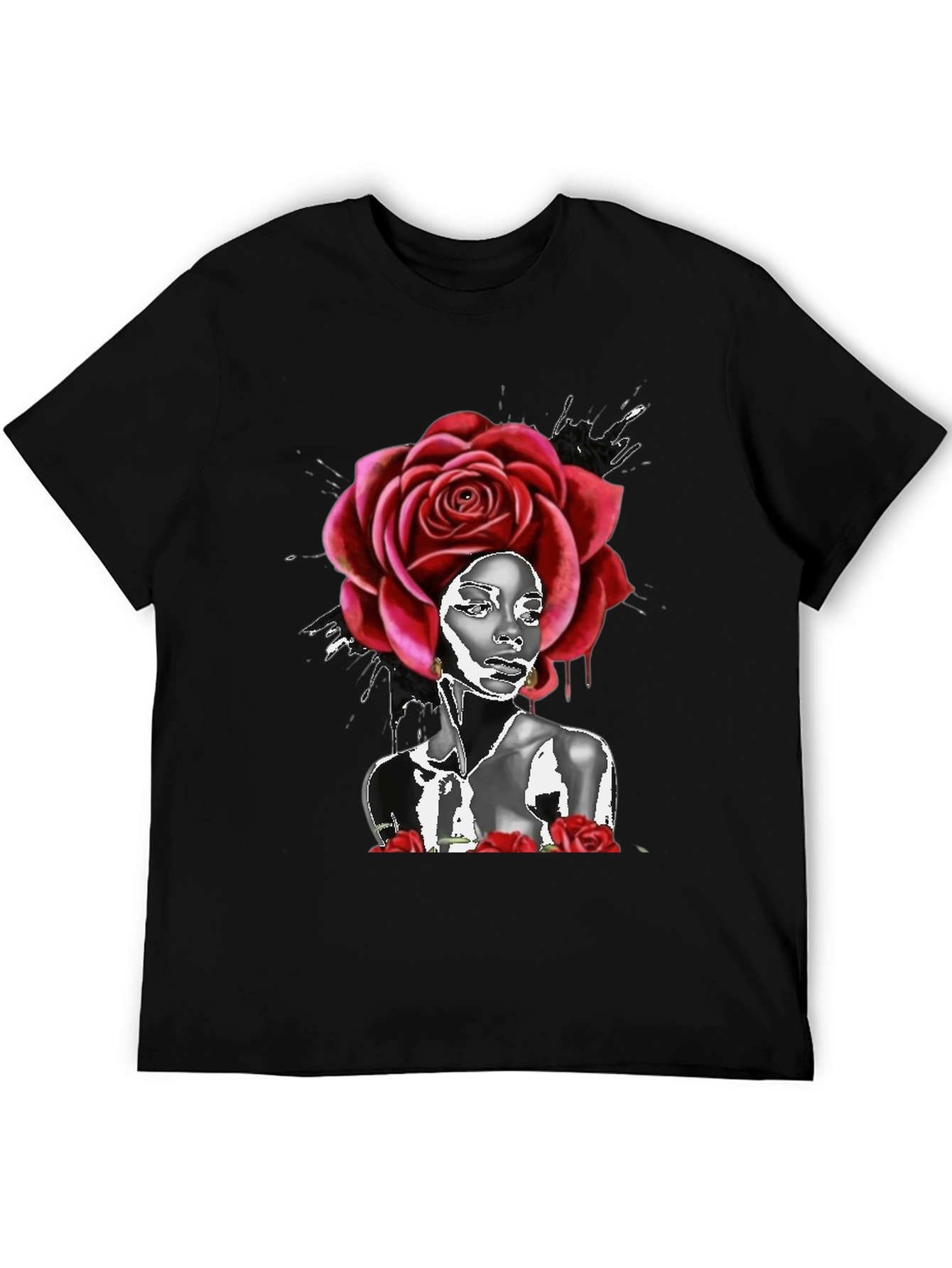 Rose Head Black T-Shirt