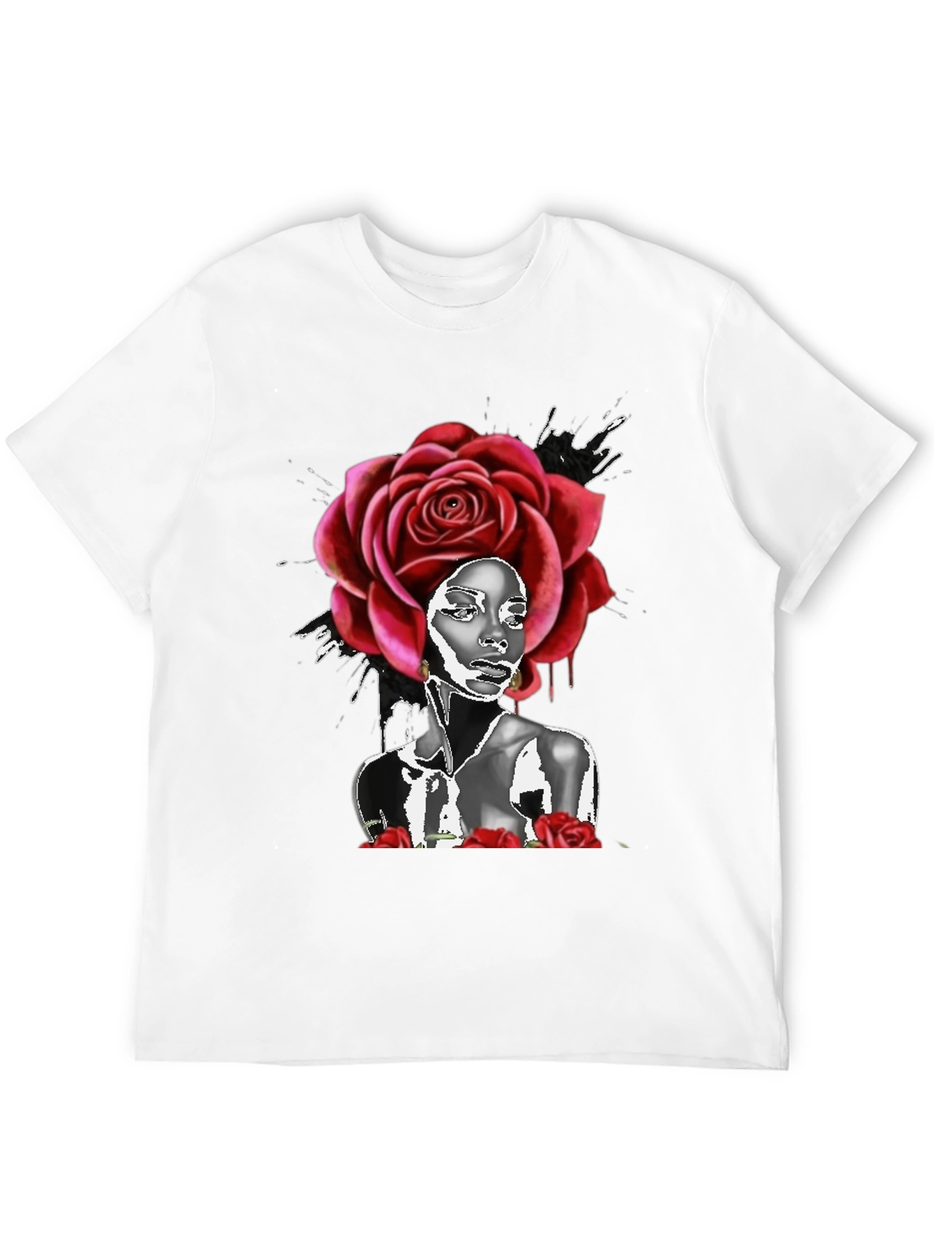 Rose Head Black T-Shirt