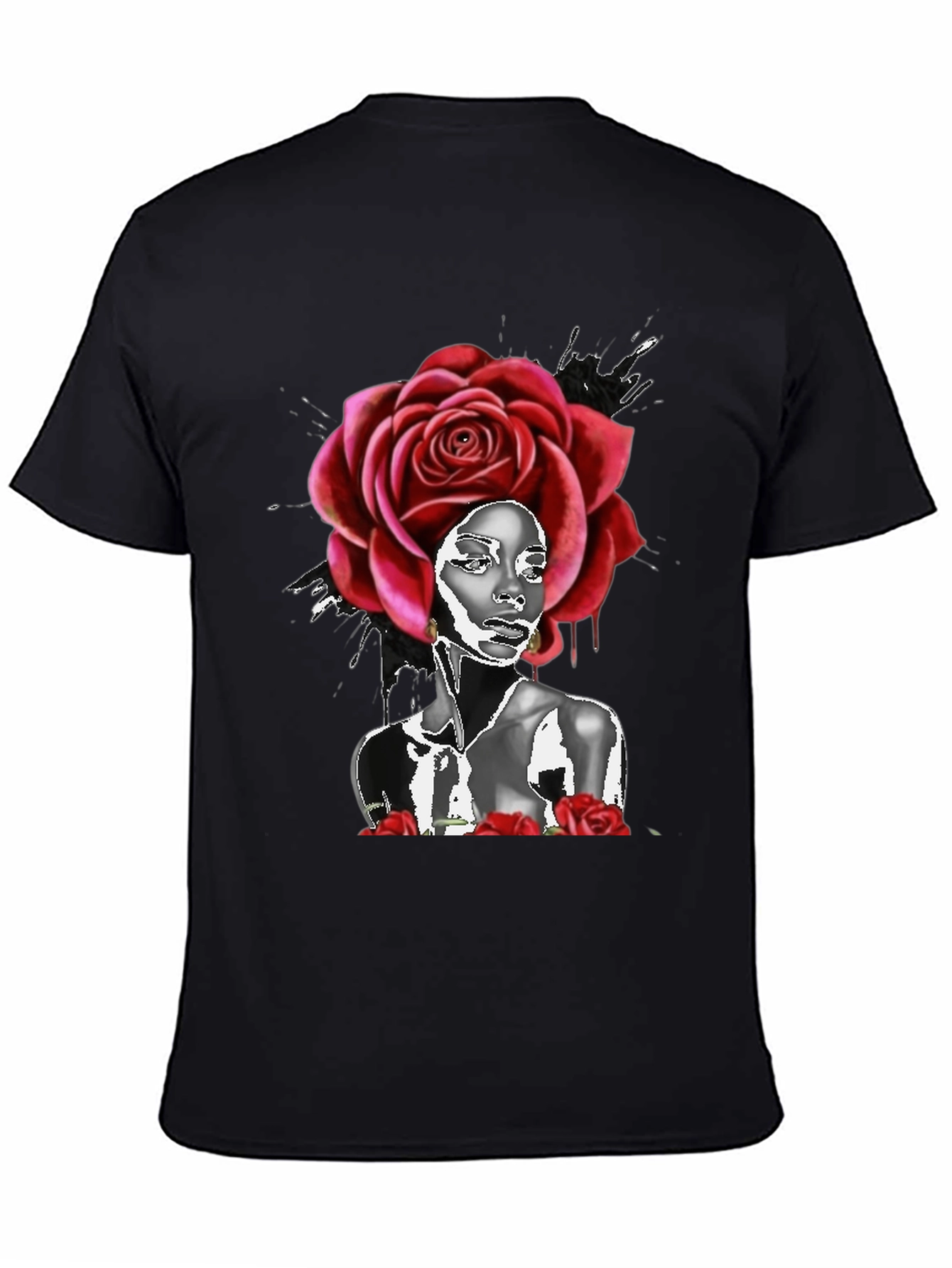Rose Head Black T-Shirt