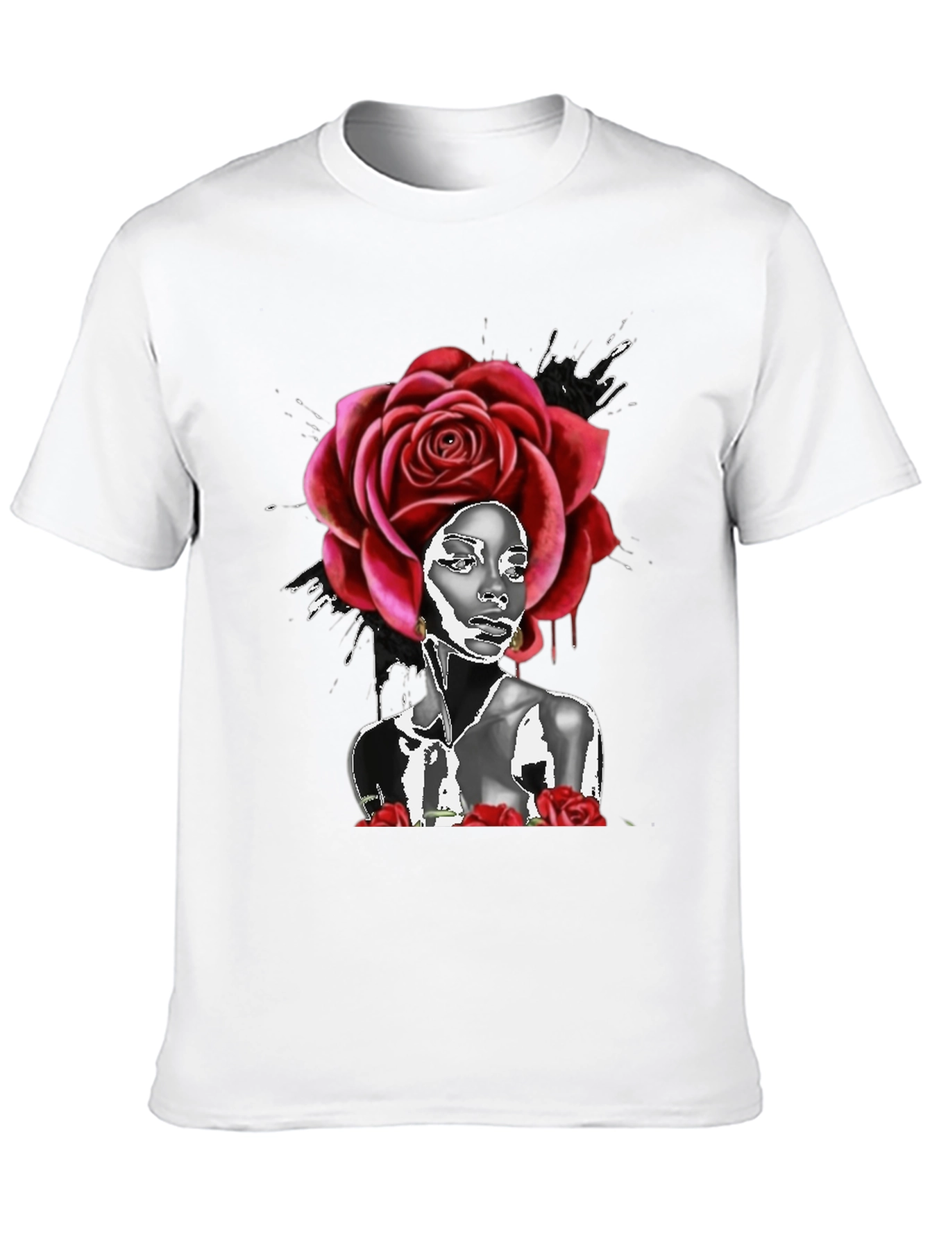 Rose Head Black T-Shirt