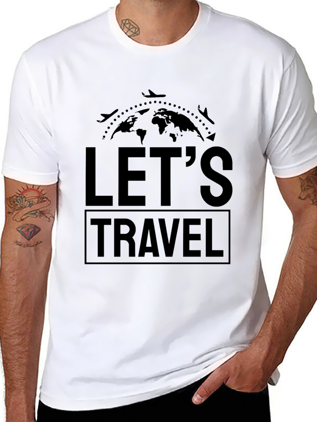 Lets Travel Black T-Shirt