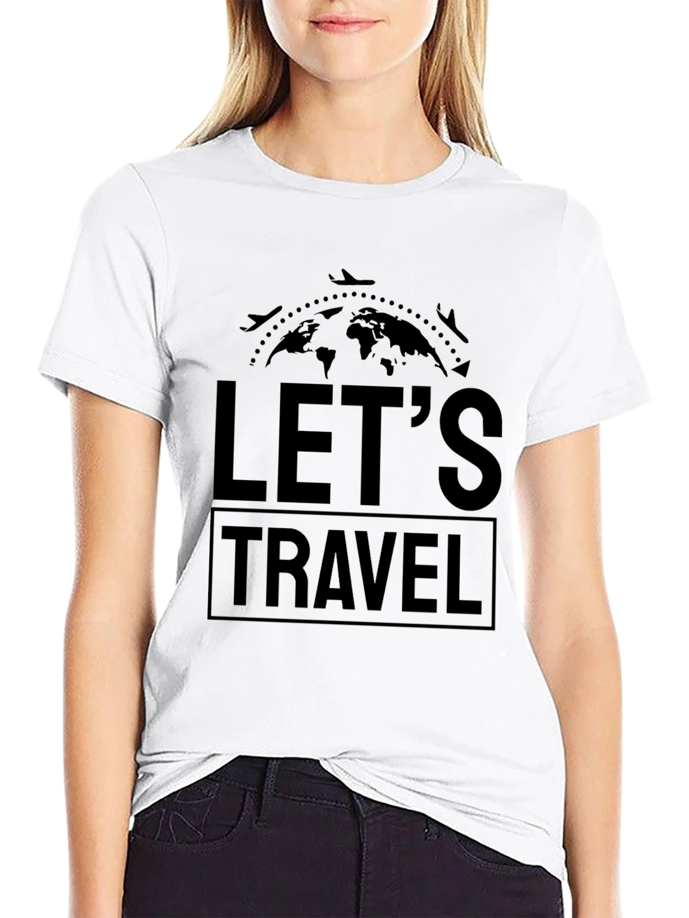 Lets Travel Black T-Shirt
