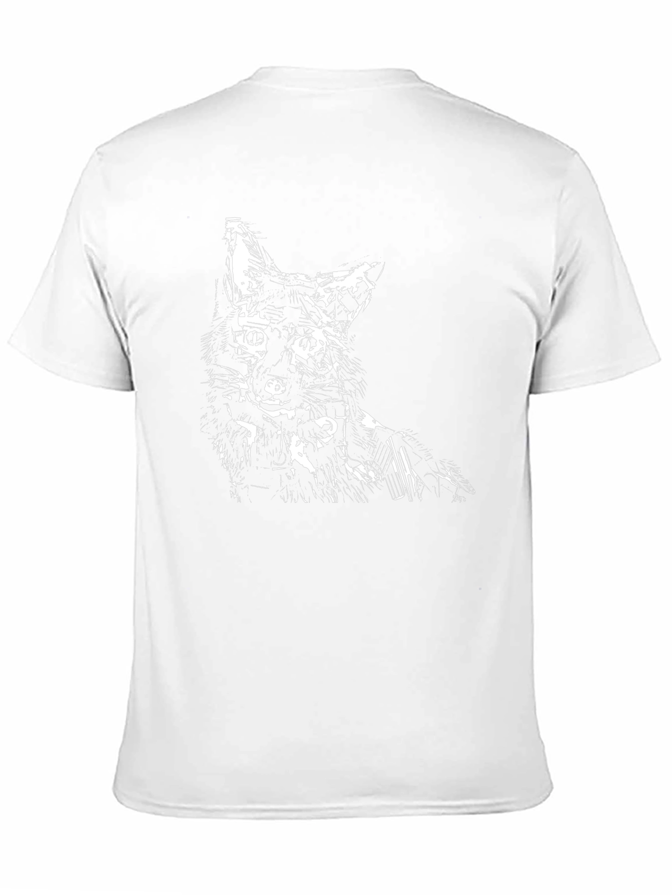 Abstract Wolf Graphic Tee - Black Cotton Blend