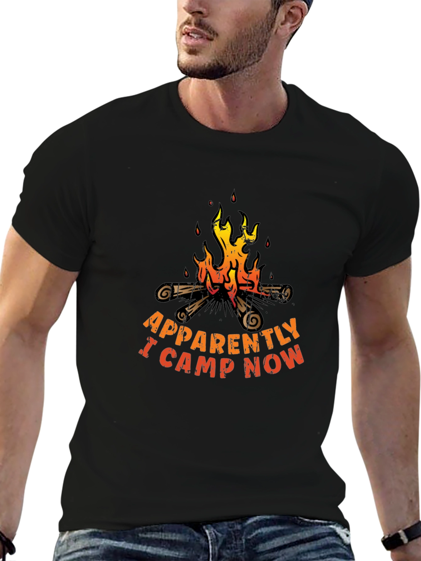 Funny Camping T-Shirt - Apparently I Camp Now