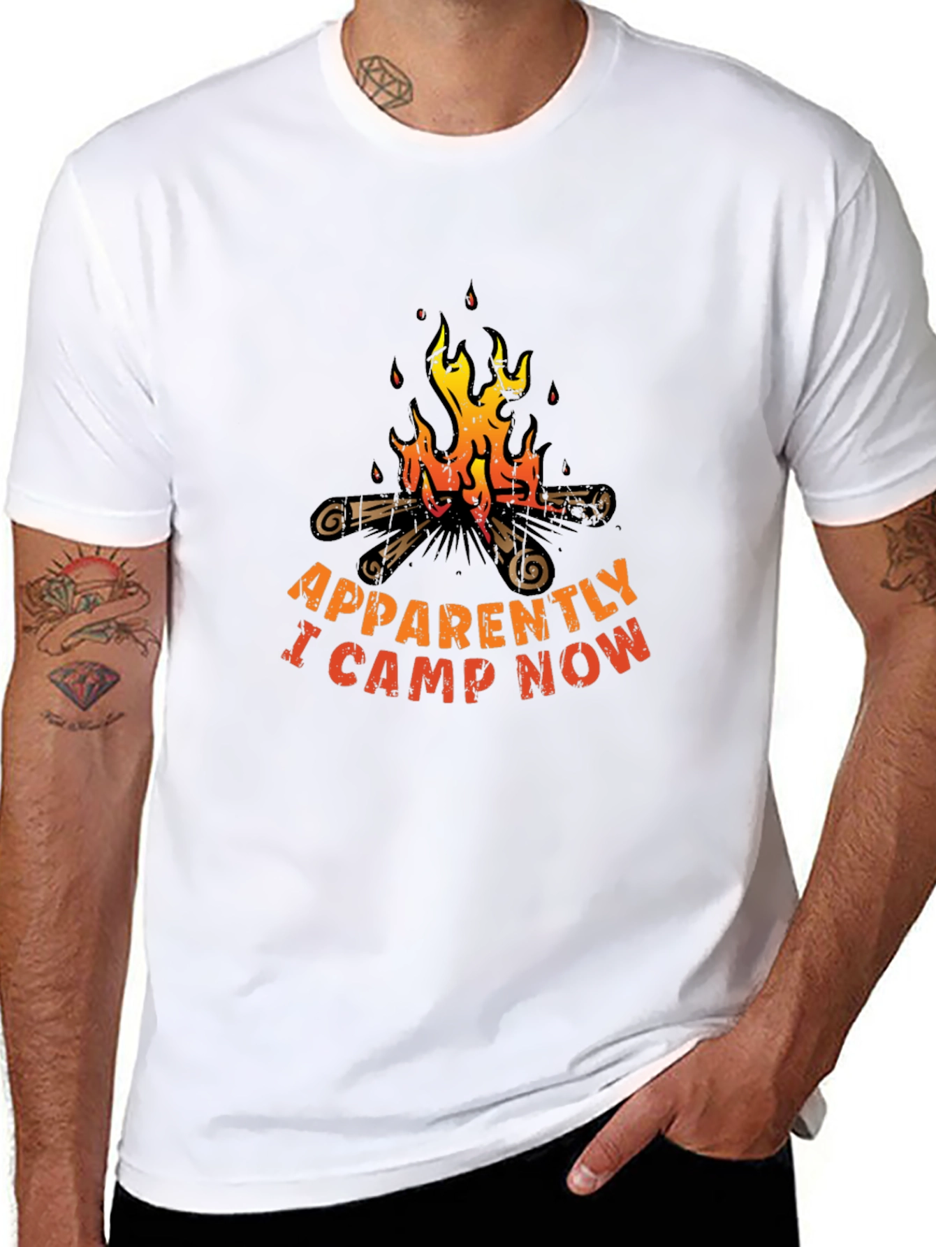 Funny Camping T-Shirt - Apparently I Camp Now