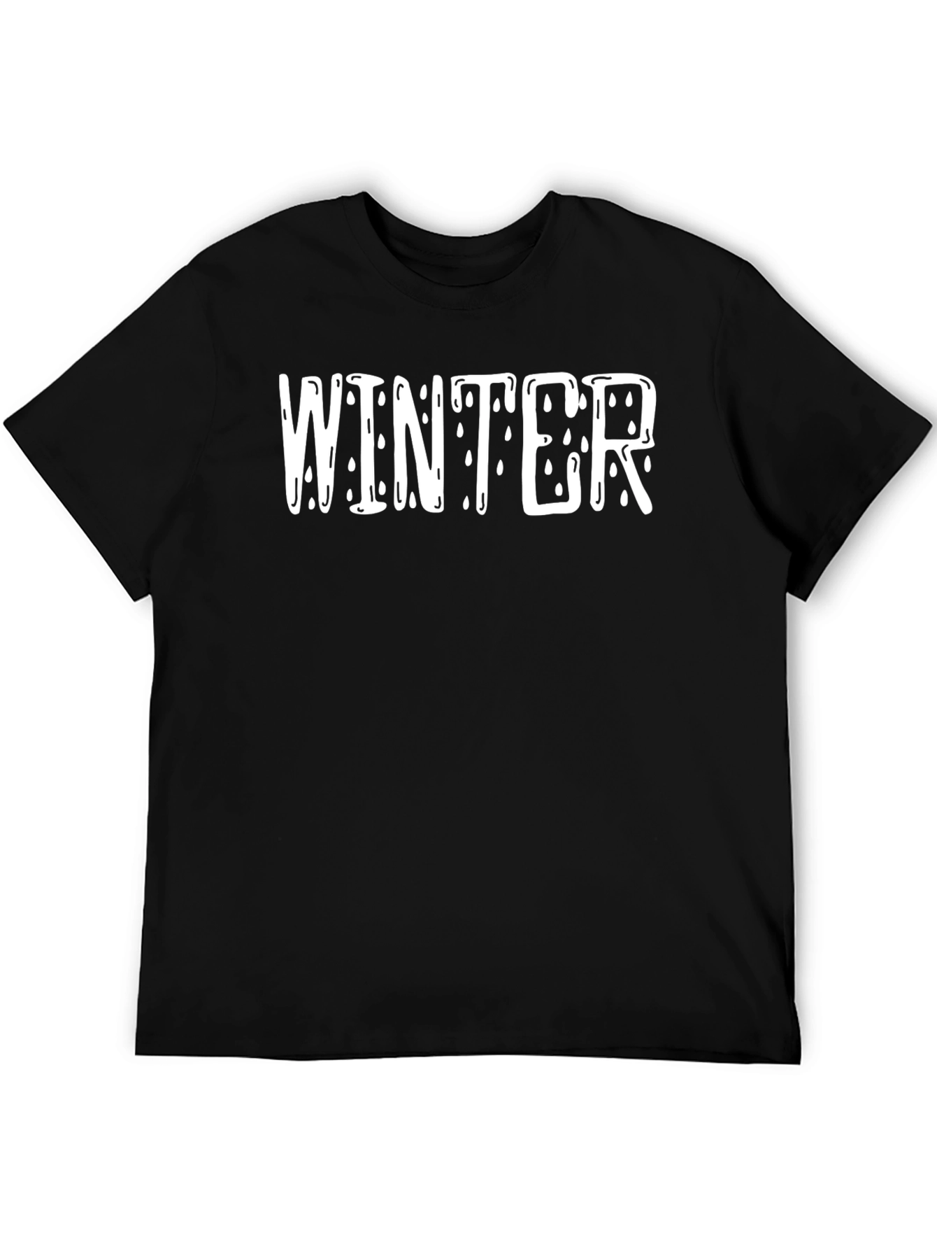 Winter Drip Graphic Tee - Black Cotton T-Shirt
