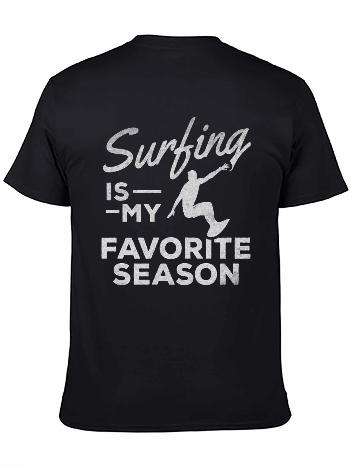Surfing is My Favorite Season Black T-Shirt