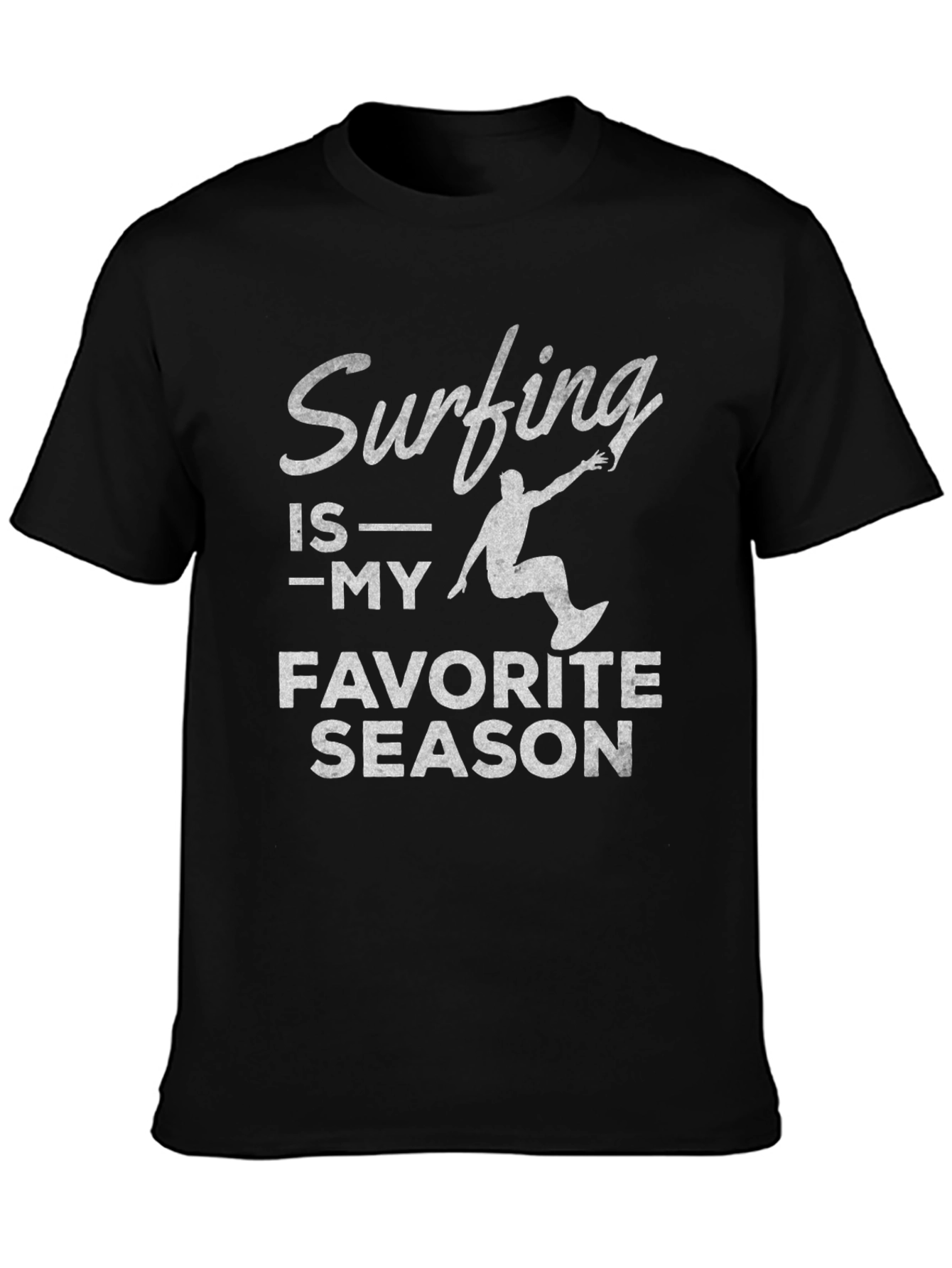 Surfing is My Favorite Season Black T-Shirt