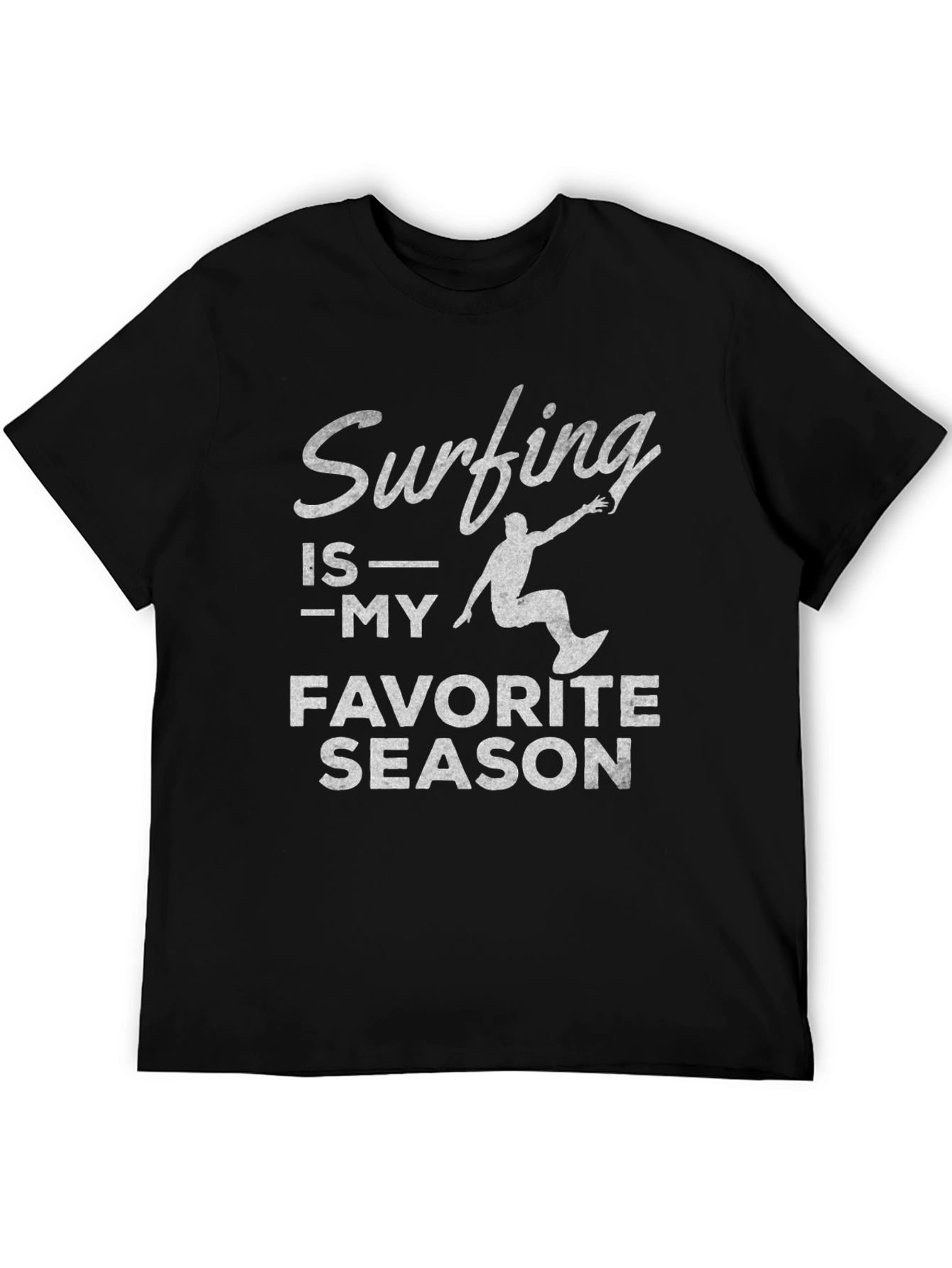 Surfing is My Favorite Season Black T-Shirt
