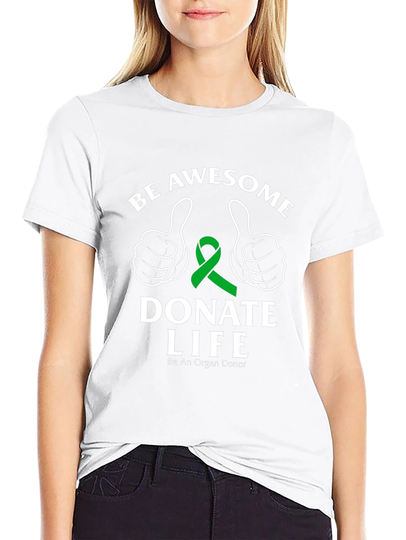 Be Awesome Donate Life Black T-Shirt