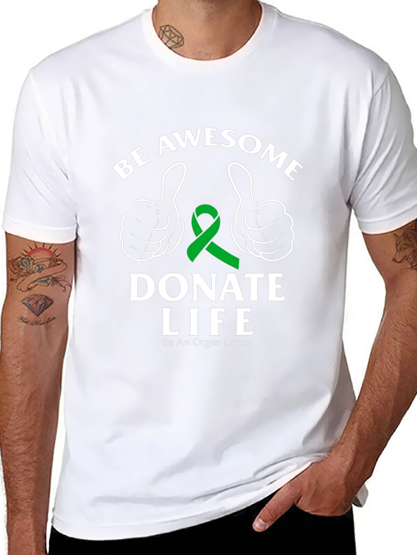 Be Awesome Donate Life Black T-Shirt