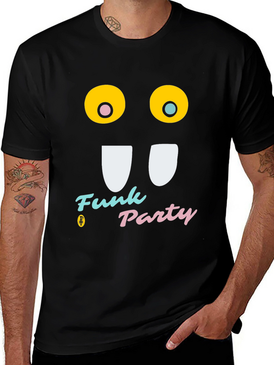 Funky Party Black T-Shirt - Graphic Novelty Tee