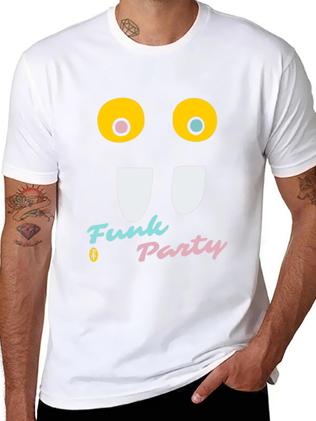 Funky Party Black T-Shirt - Graphic Novelty Tee