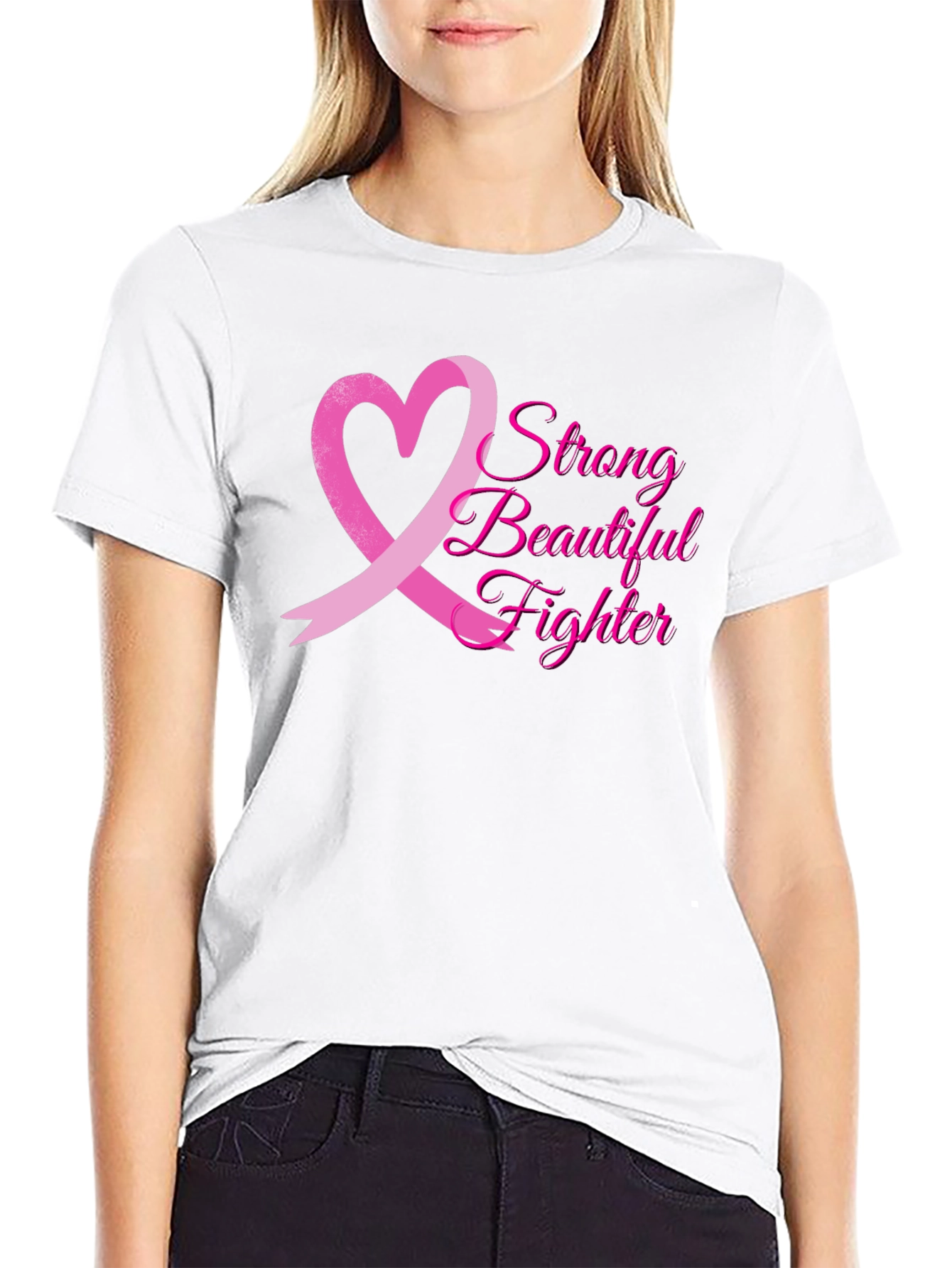 Breast Cancer Awareness T-Shirt: Strong Beautiful Fighter