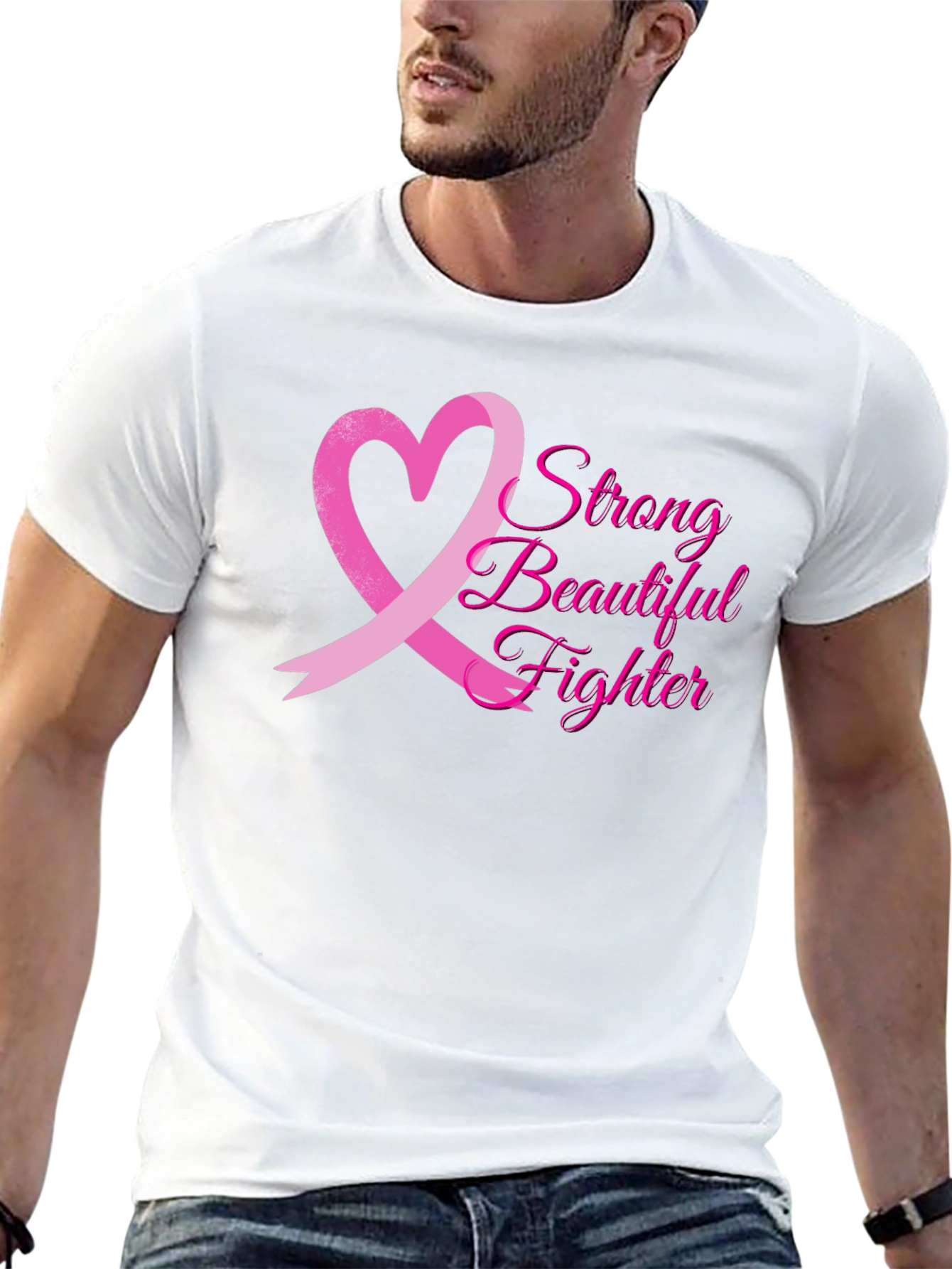 Breast Cancer Awareness T-Shirt: Strong Beautiful Fighter