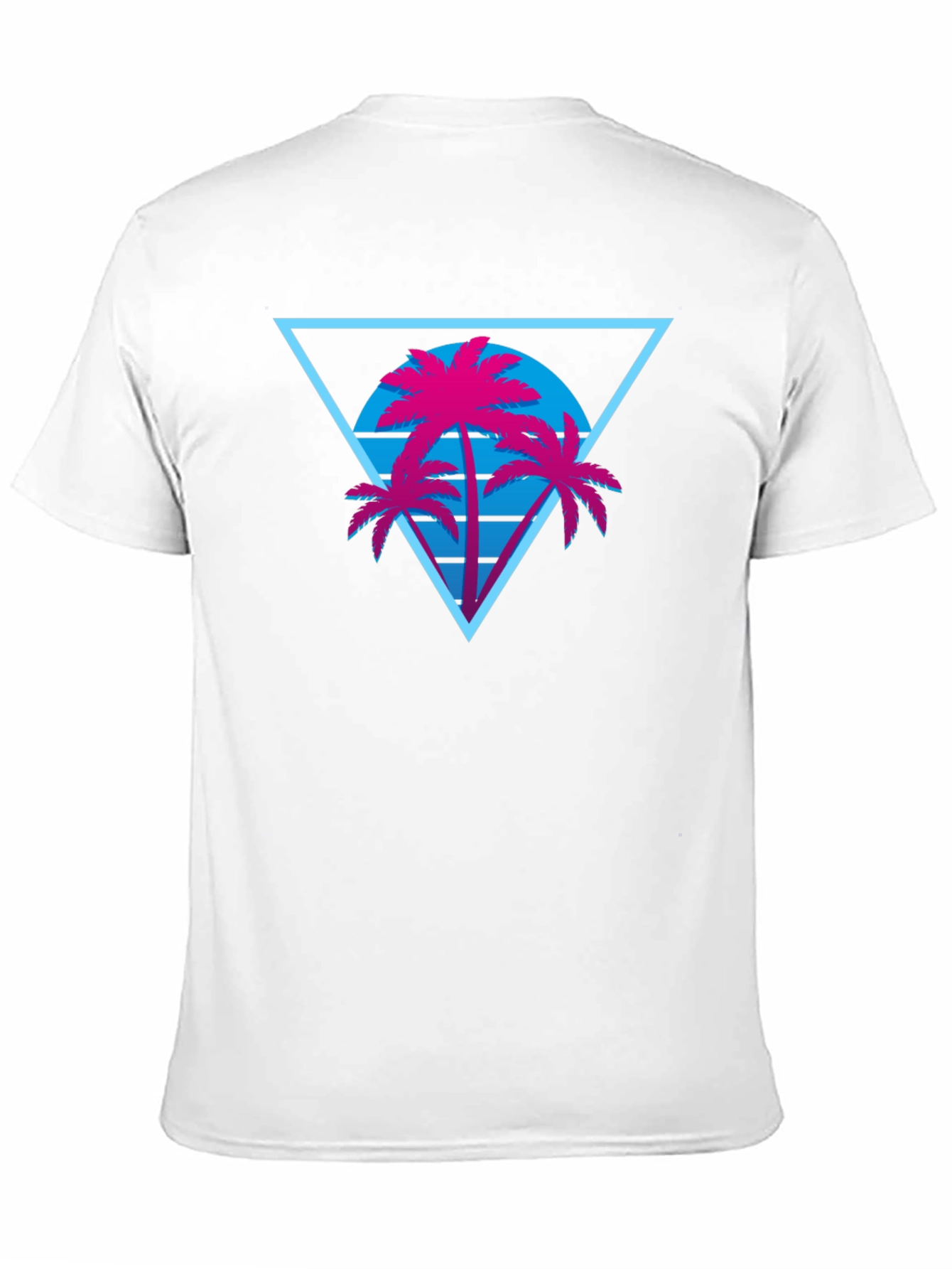 Retro Palm Tree Triangle Black T-Shirt