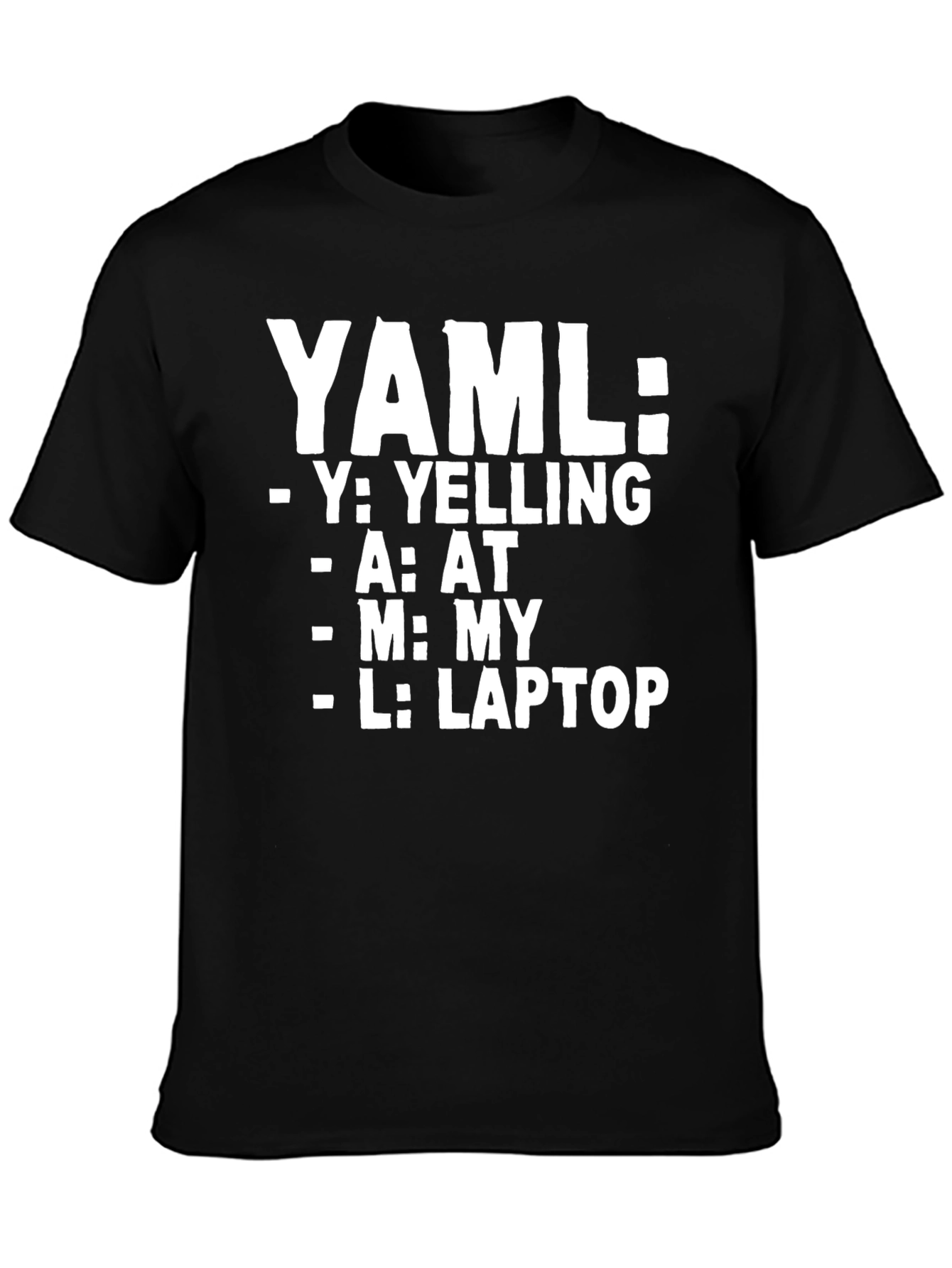 YAML Laptop T-Shirt - Coding Humor