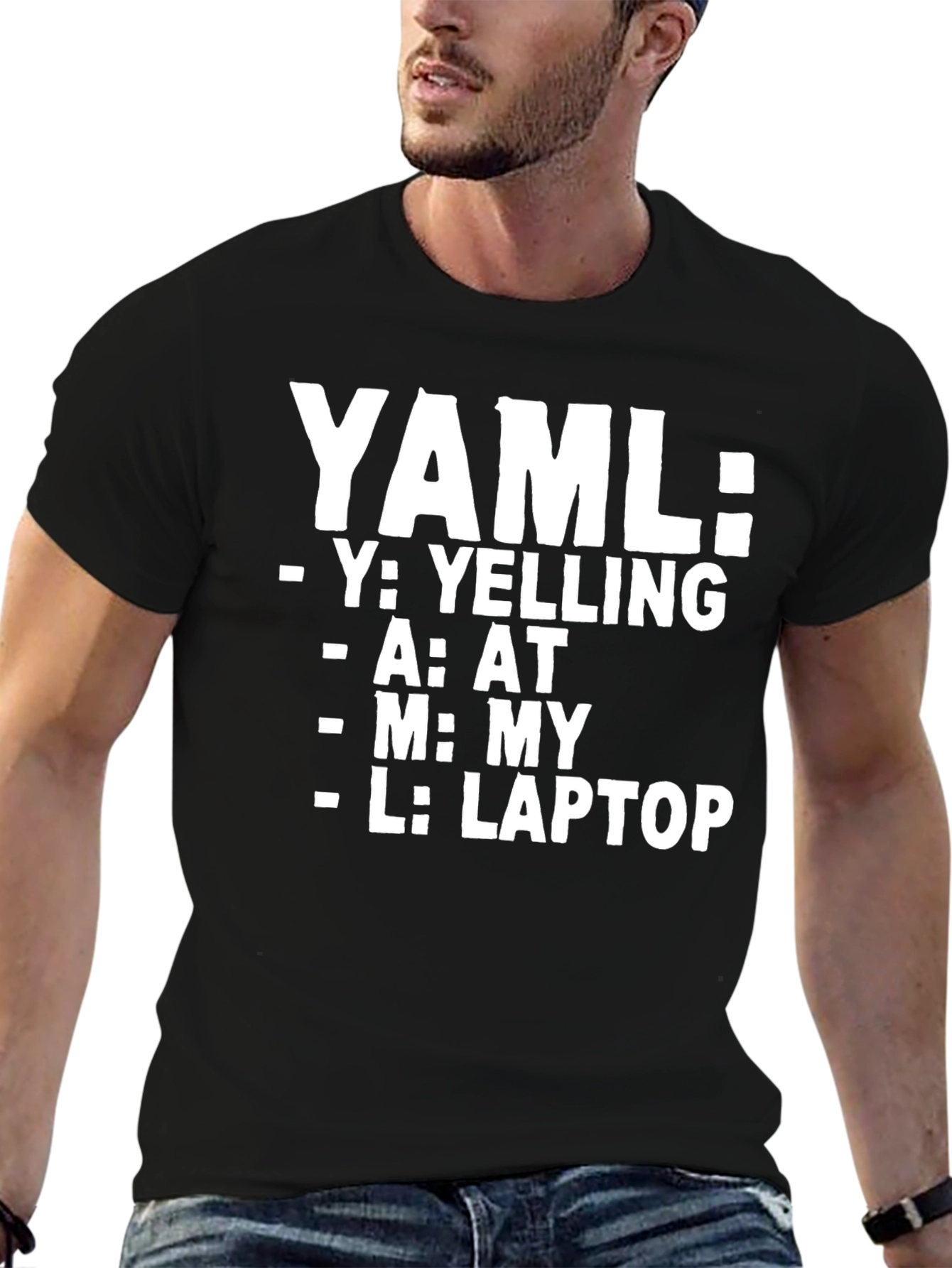 YAML Laptop T-Shirt - Coding Humor
