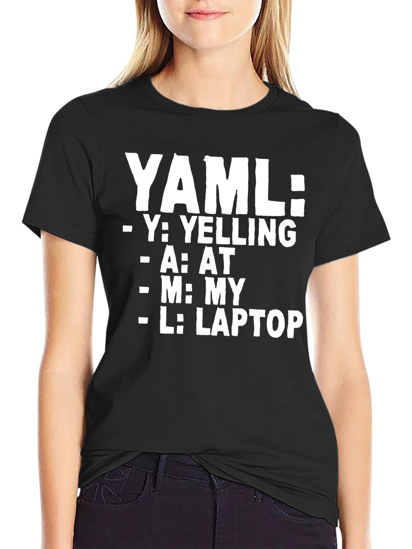 YAML Laptop T-Shirt - Coding Humor
