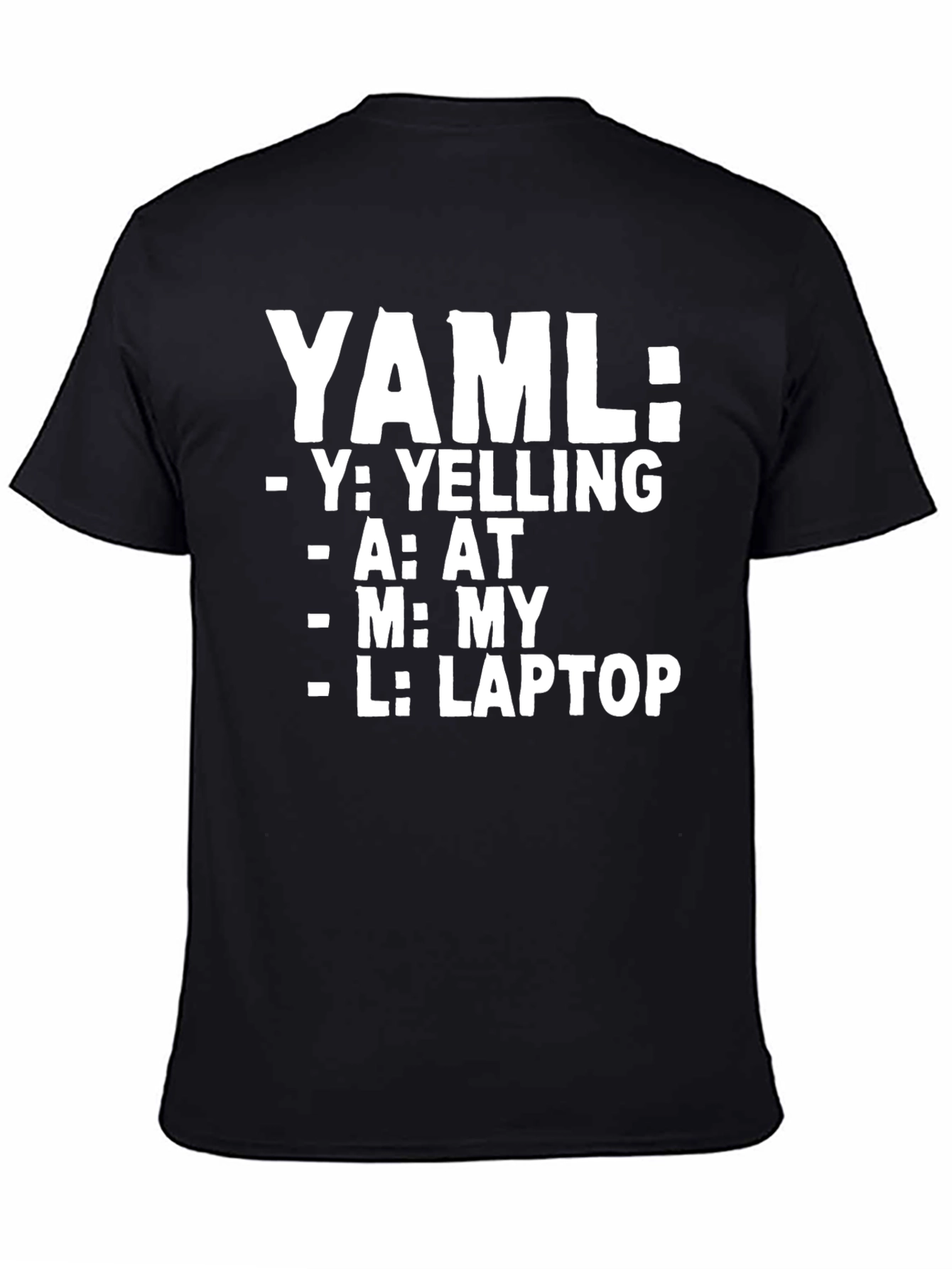 YAML Laptop T-Shirt - Coding Humor