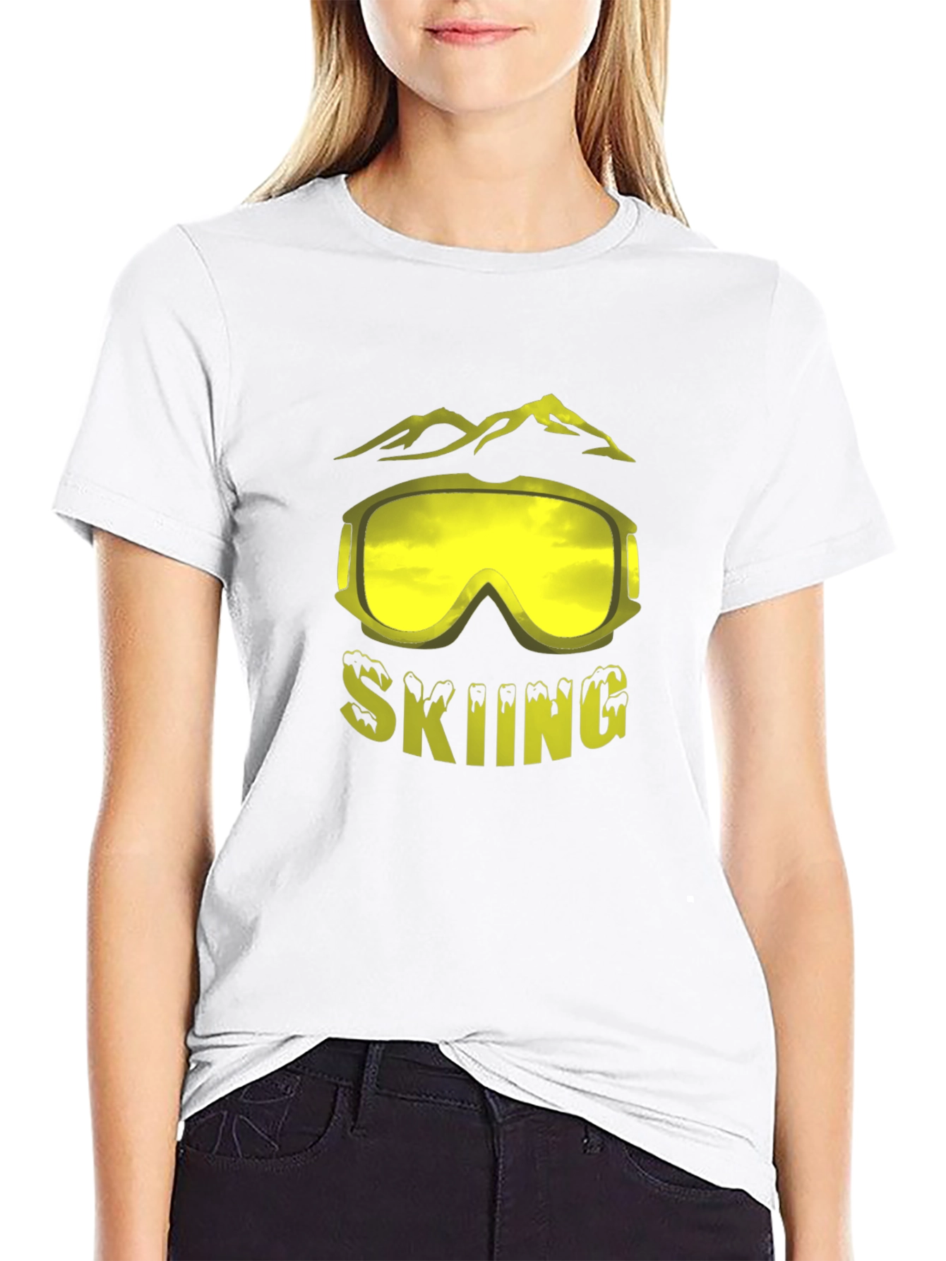 Skiing Graphic Tee - Mountain Goggles Design