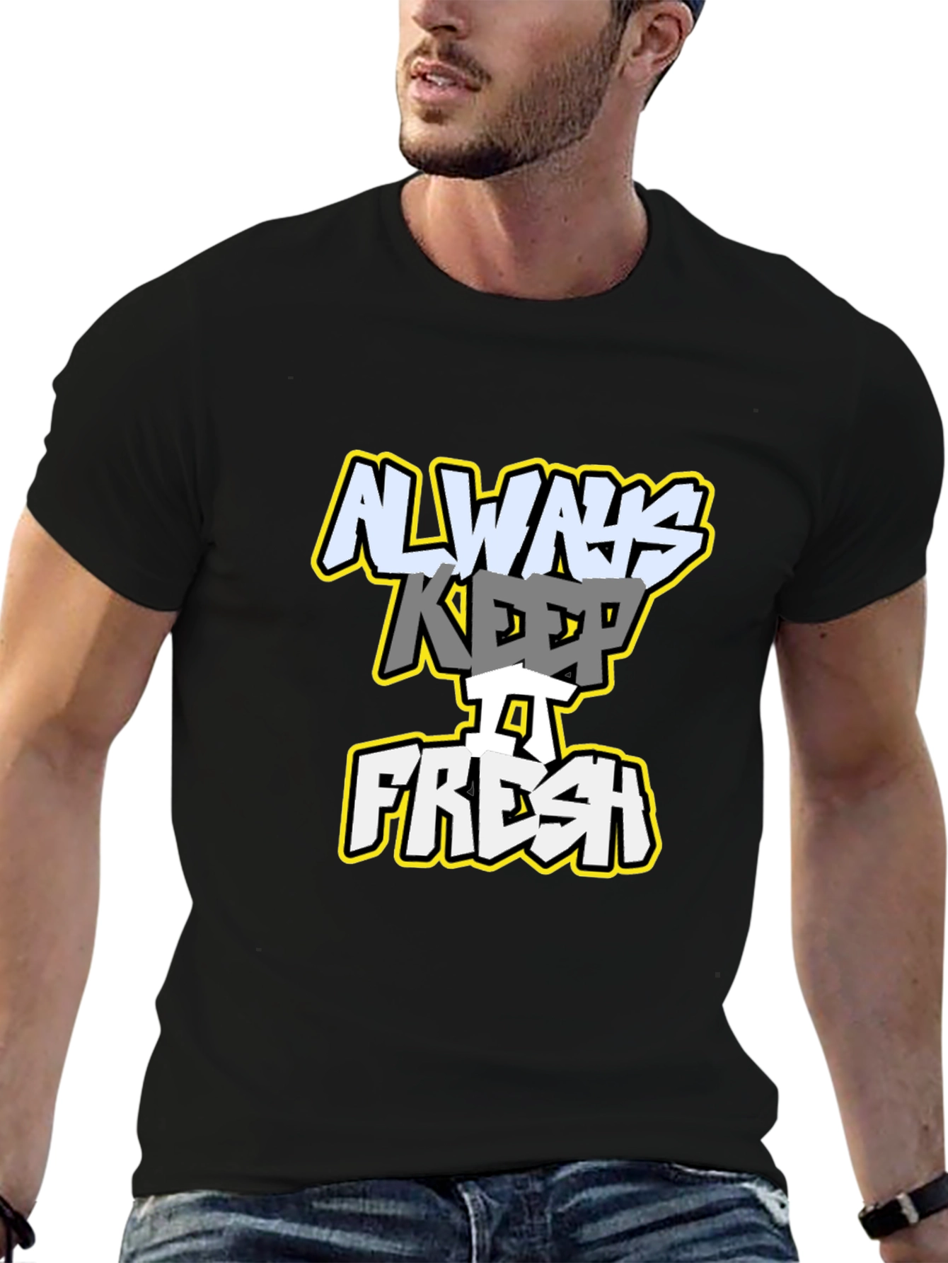 Always Keep it Fresh Black Graphic T-Shirt
