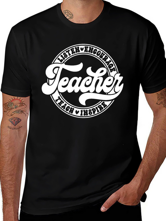 Teacher Inspire Black Graphic Tee