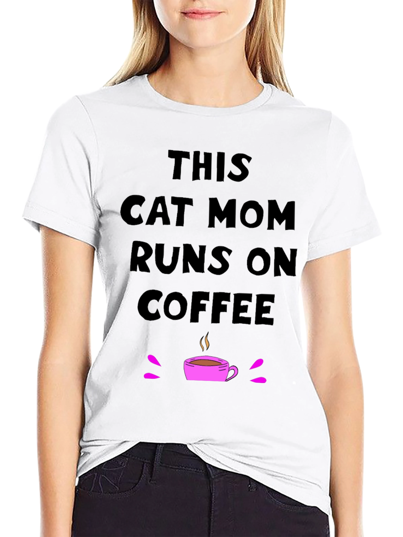 This Cat Mom Runs on Coffee T-Shirt