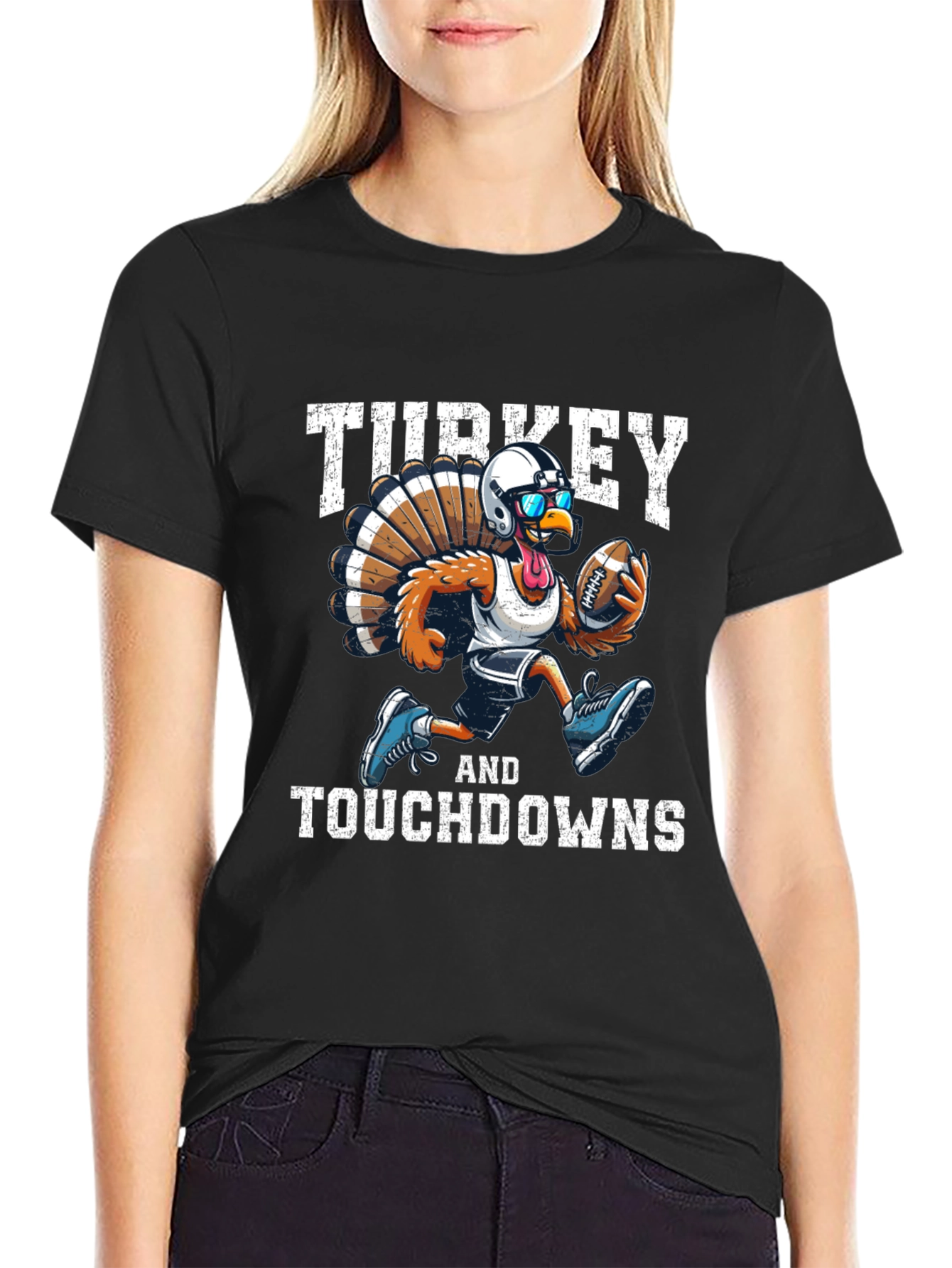 Turkey and Touchdowns Football T-Shirt