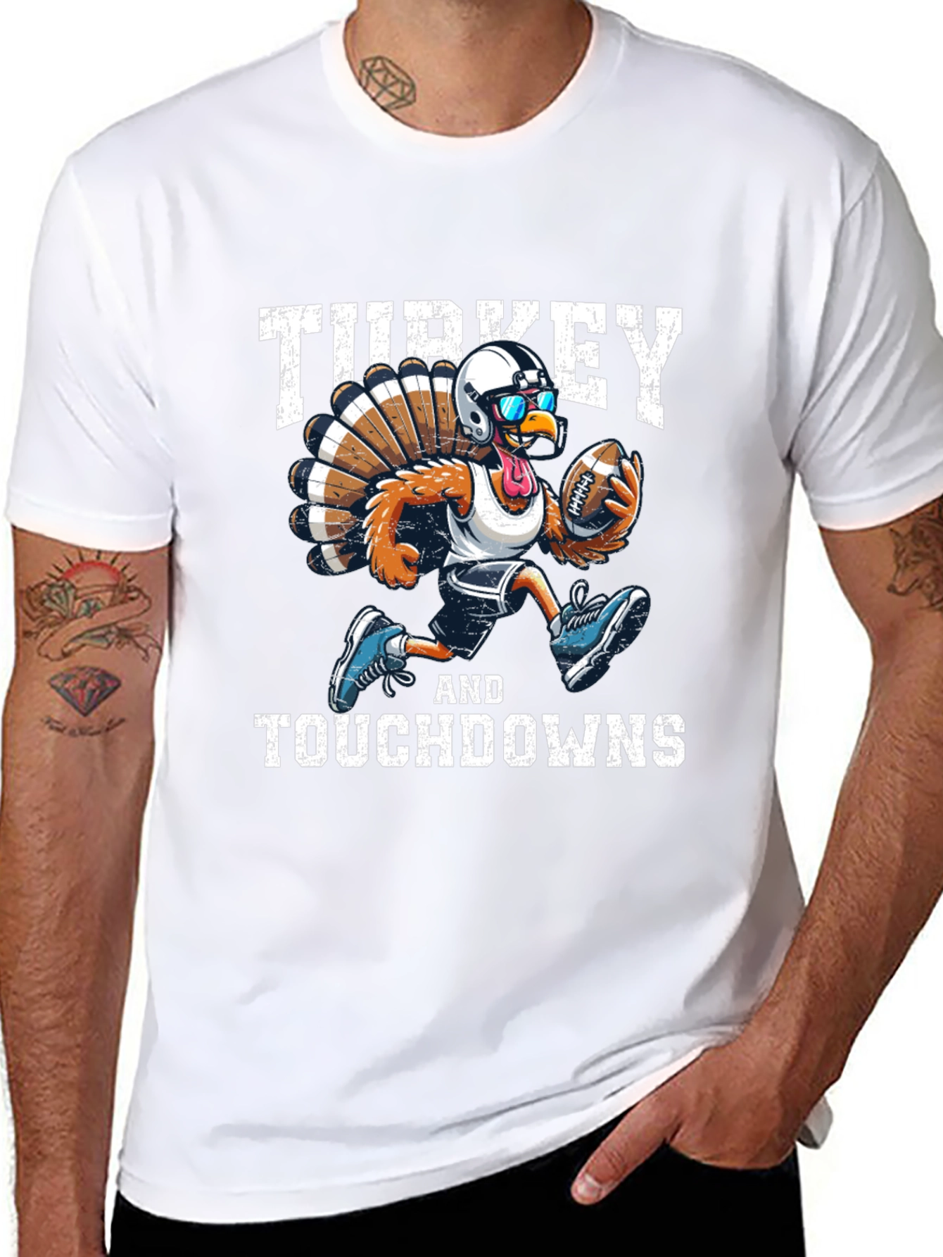 Turkey and Touchdowns Football T-Shirt