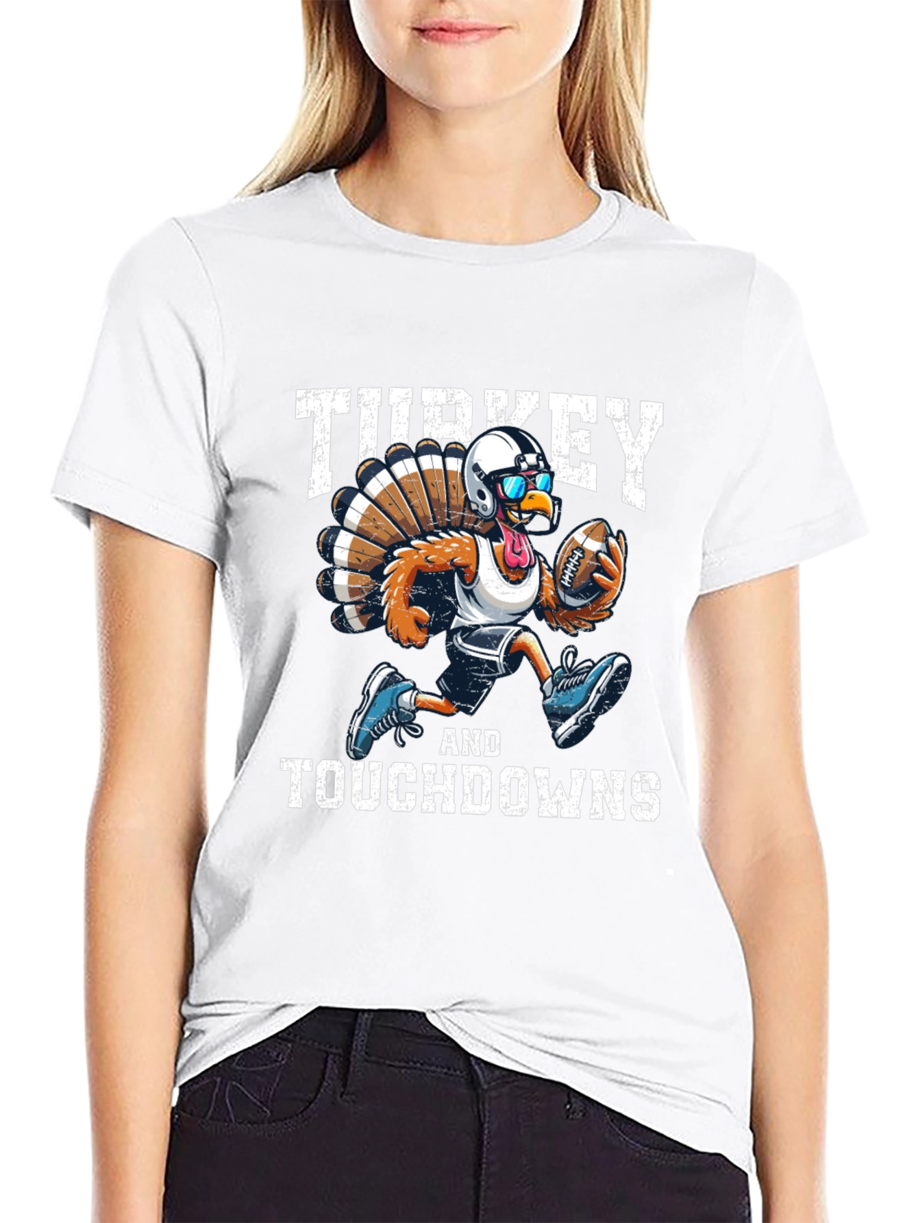 Turkey and Touchdowns Football T-Shirt