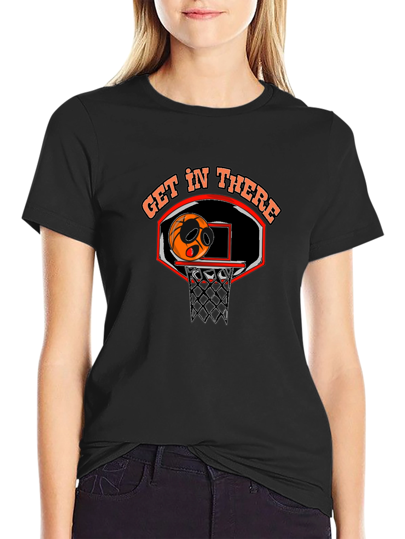 Get In There Basketball Graphic Tee - Black